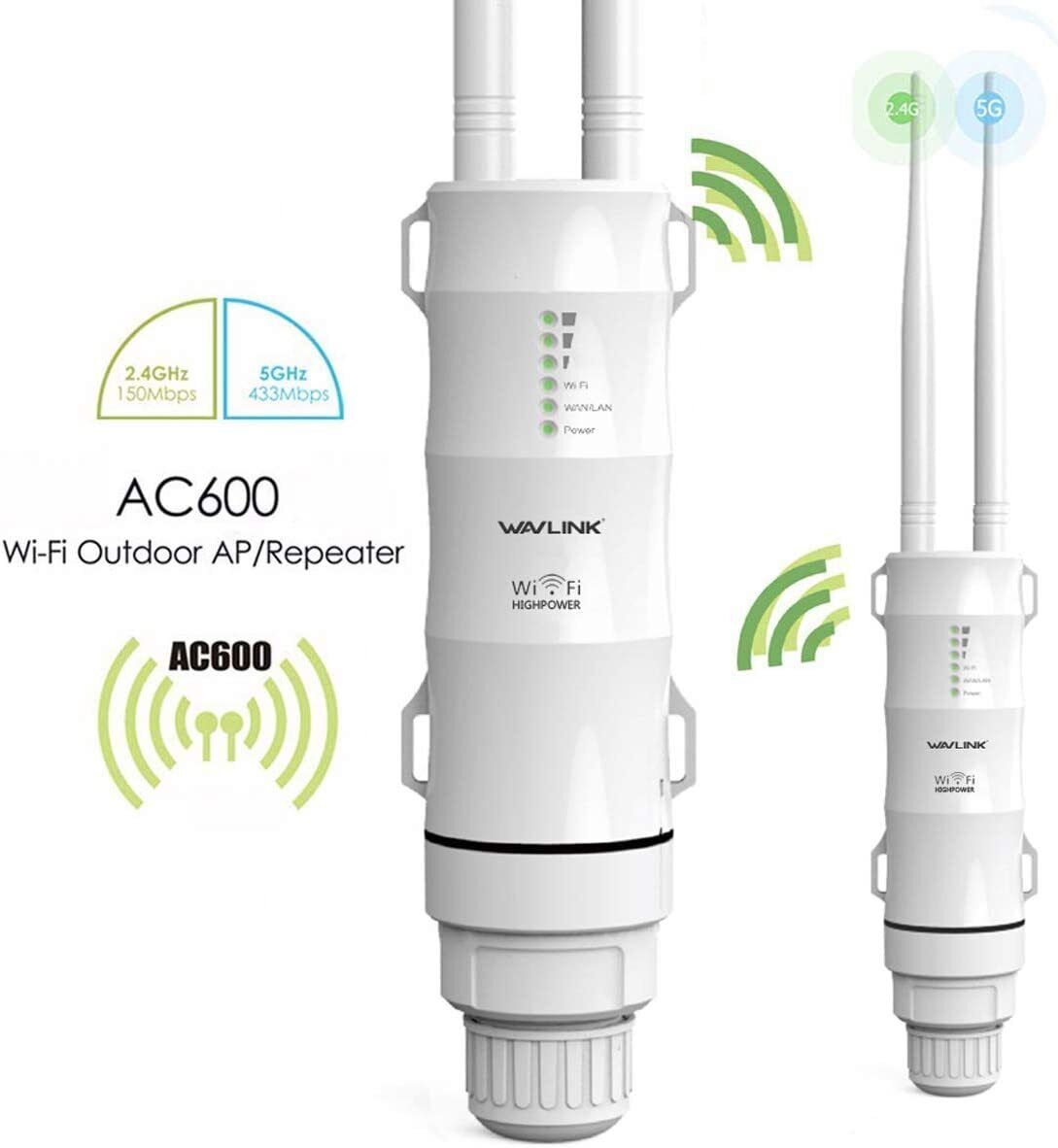 AC600 WiFi Long Range Extender Outdoor 2.4/5GHZ WiFi Repeater Weatherproof