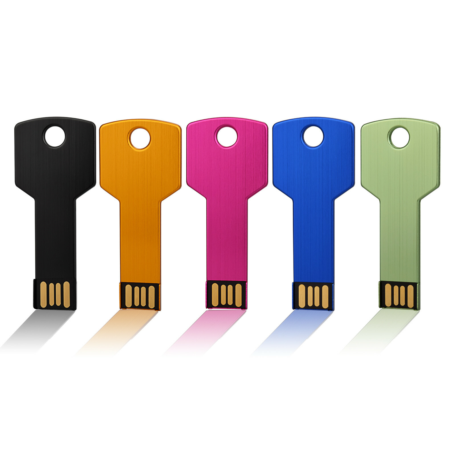 5Pack 16GB 32GB 64GB USB 2.0 Flash Drive Key Shape Memory Stick Thumb Pen Drives