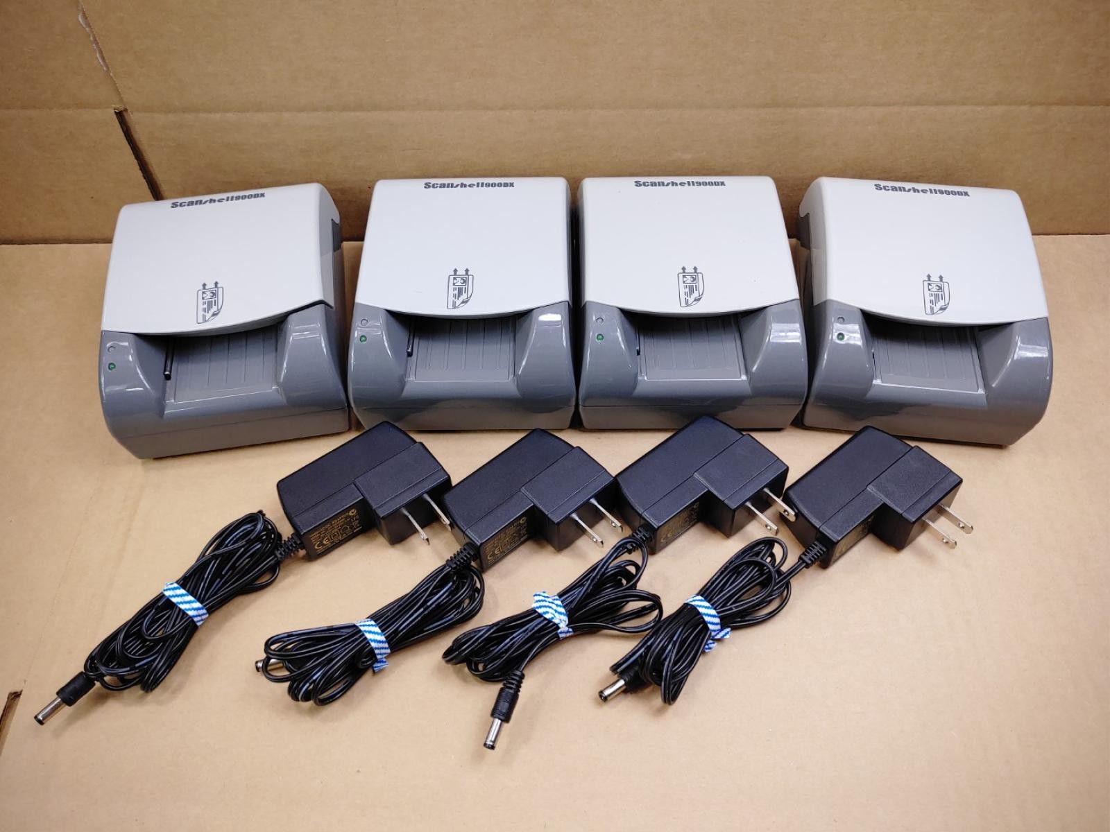 LOT of (4) Acuant Inc. ScanShell 900DX 2-Sided Card Duplex Scanner w/ A/C ✔✔✔✔
