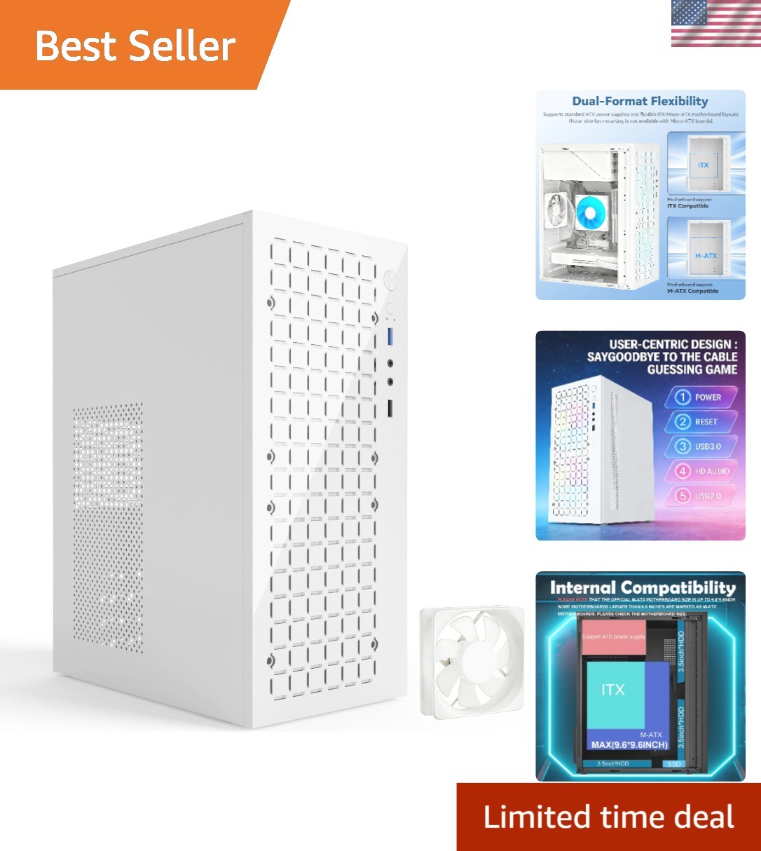 Efficient Cooling Slim Micro ATX Case - Perfect for Gaming and Office Use