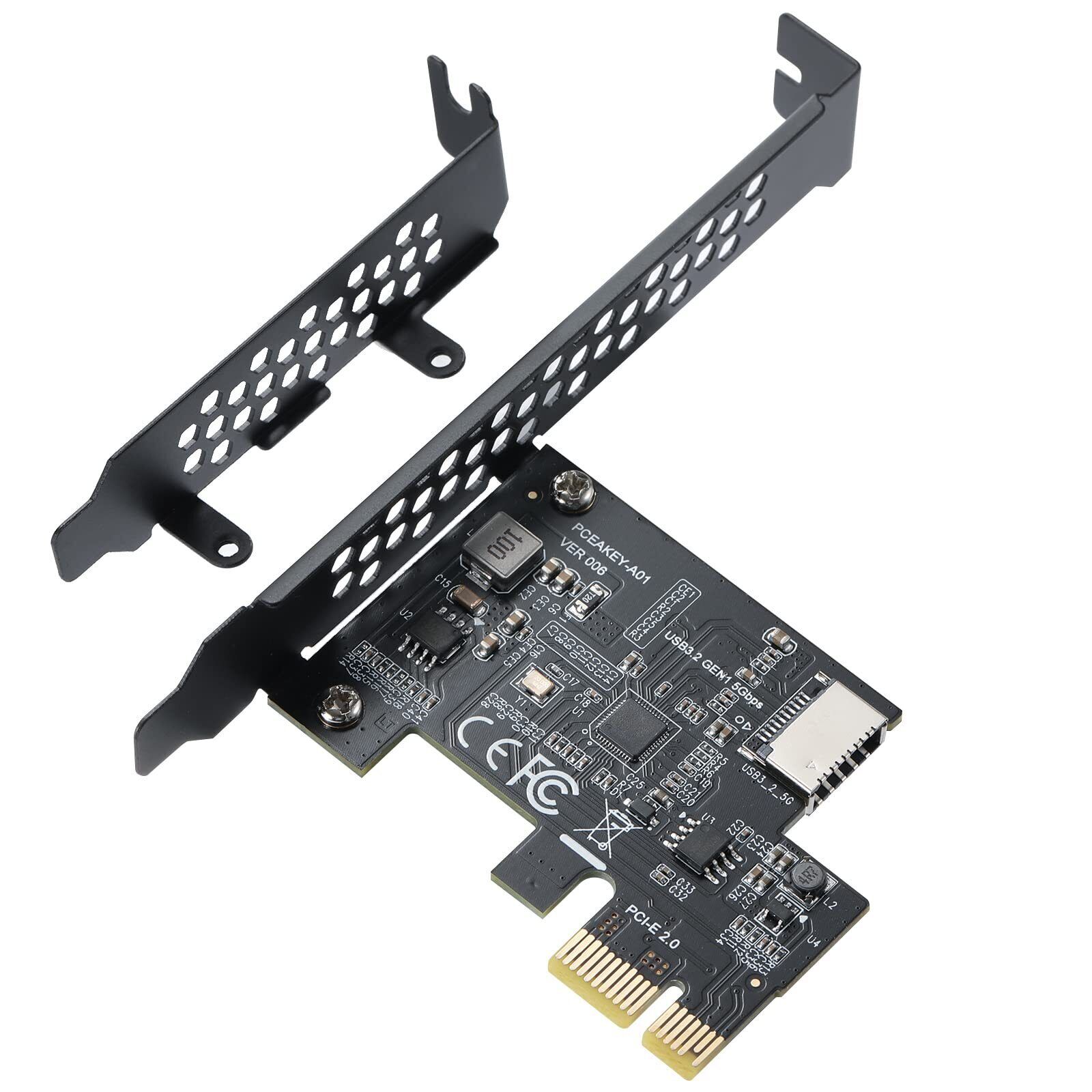 PCI-E 1X to USB 3.2 GEN1 5Gbps Type-E A-Key Expansion Card,Front Panel Type-C...