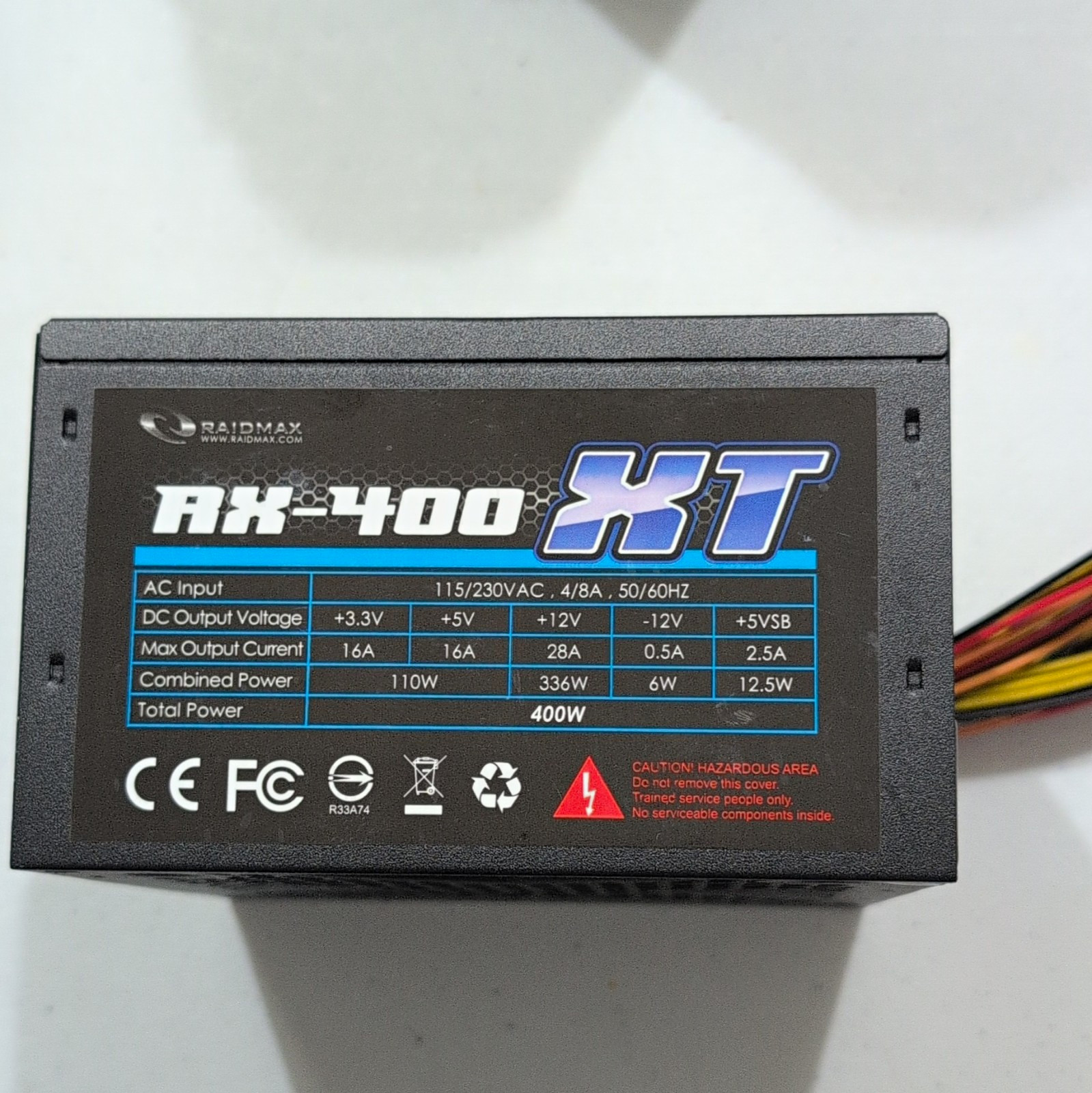 Raidmax RX-400XT 400W ATX Power Supply PSU Non-Modular SATA 20+4 Pin
