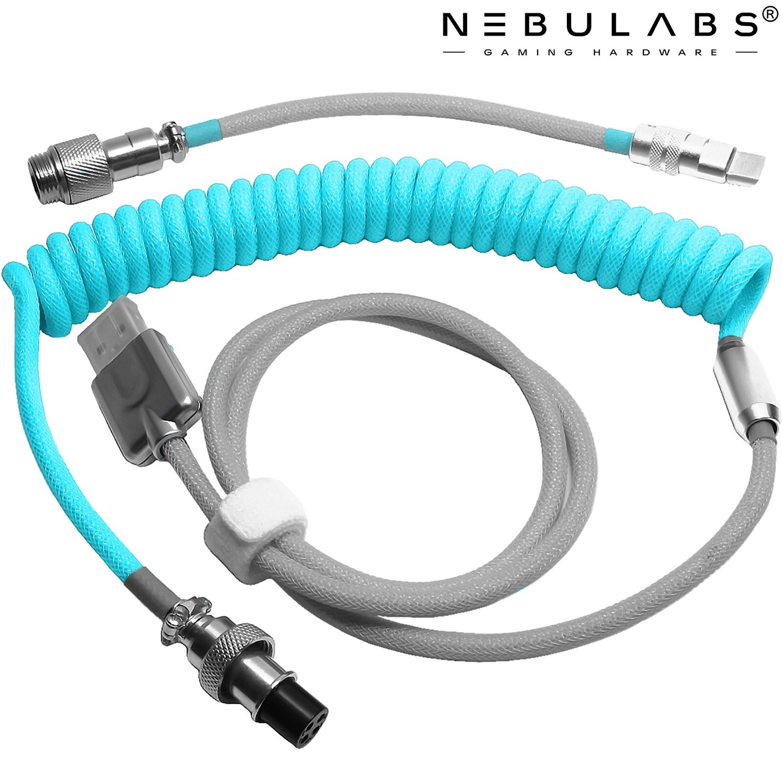 Custom Braided Coiled Aviator GX16 USB-C Mechanical PC Gaming Keyboard Cables