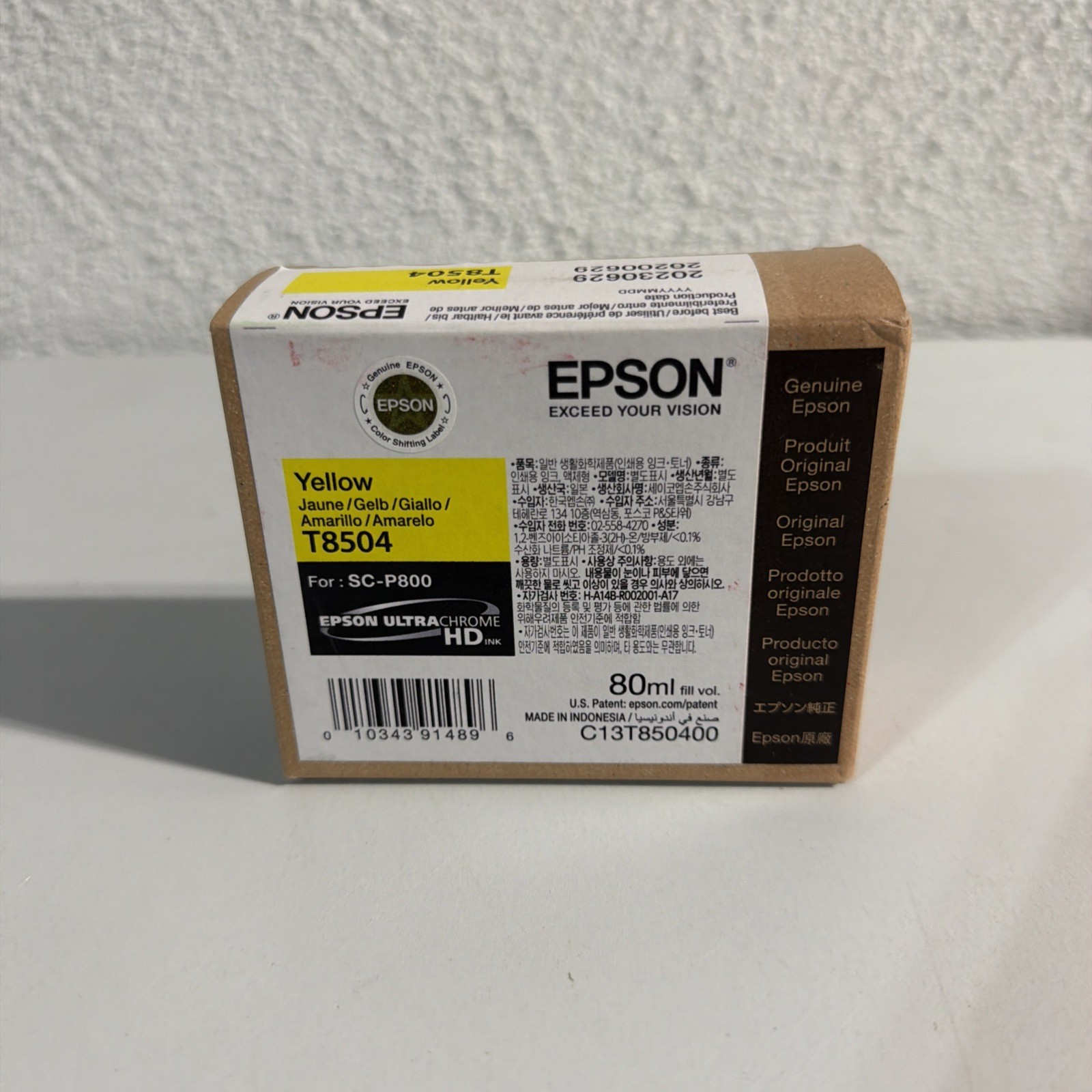 New Genuine Epson T8504 Yellow Ultra Chrome HD Ink For SC-P800