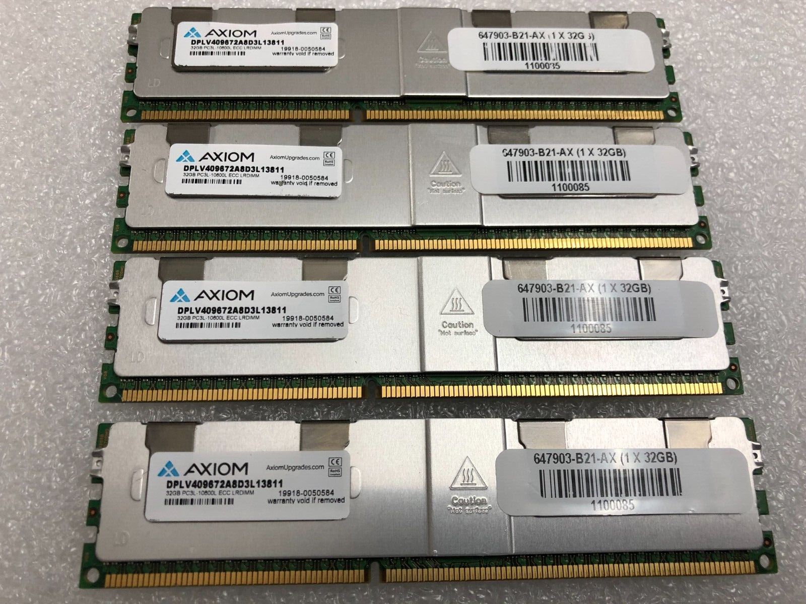 128GB AXIOM 4x32GB DDR3 PC3-10600L 1333MHz 647903-B21 LRDIMM Server Memory RAM