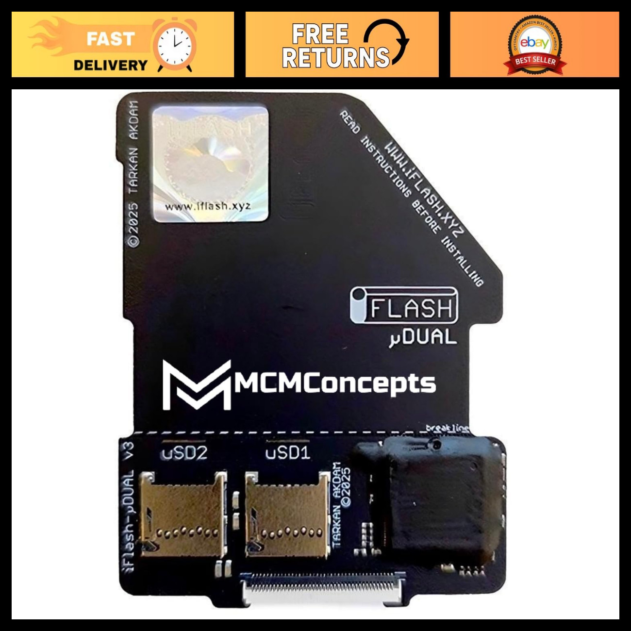 Dual Micro SD Adapter for Apple iPod Video/Classic - Expand Storage, Easy Use