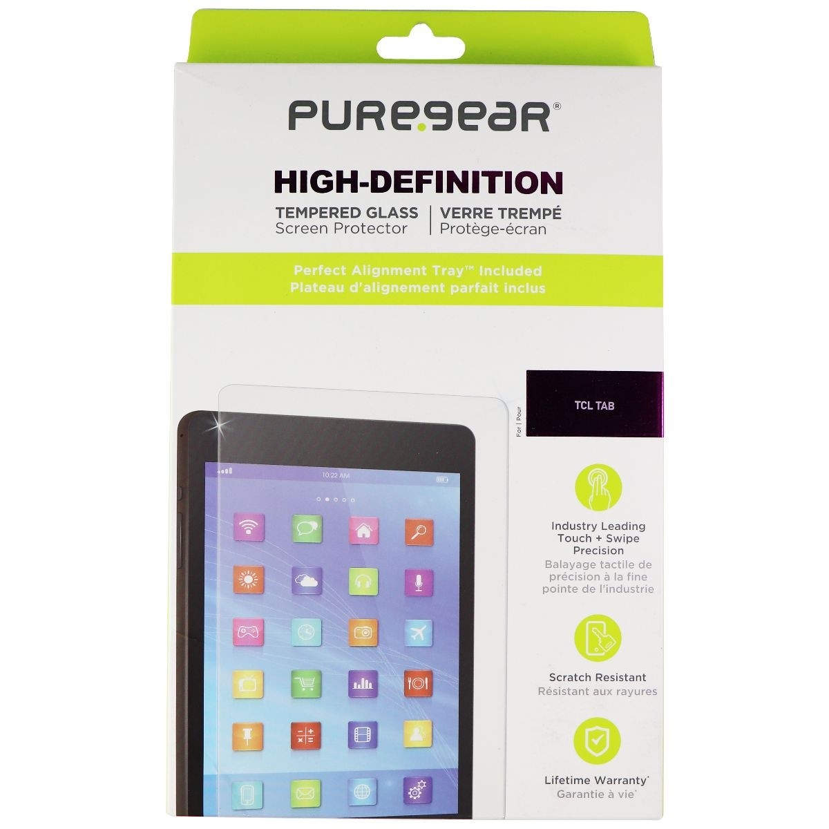 PureGear High-Definition Tempered Glass for TCL Tab - Clear