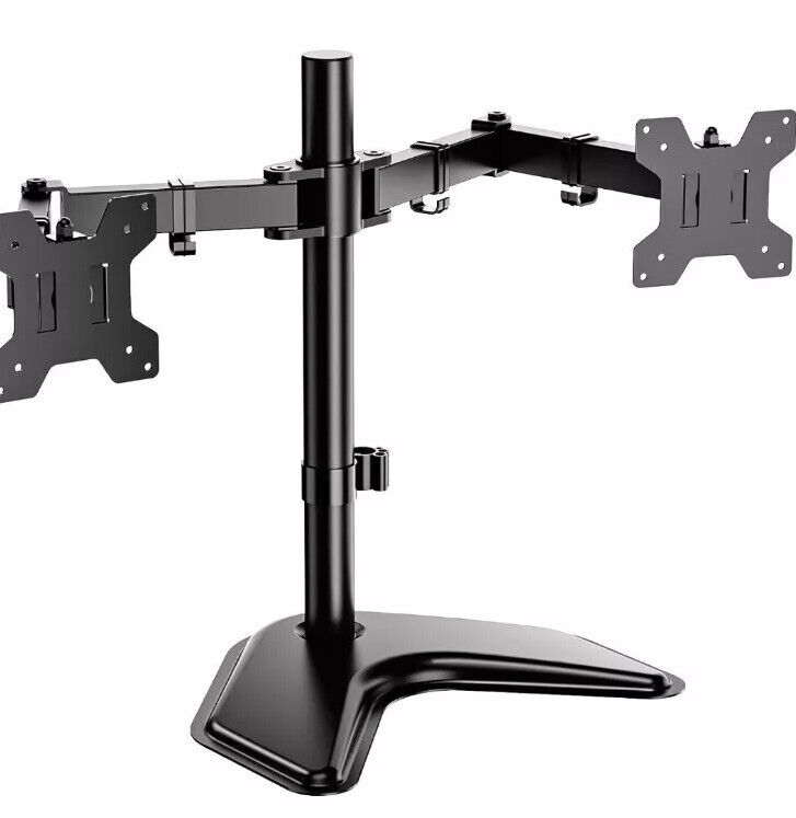 WALI Free Standing Dual LCD Monitor Fully Adjustable Desk Mount Fits 2 Screens..