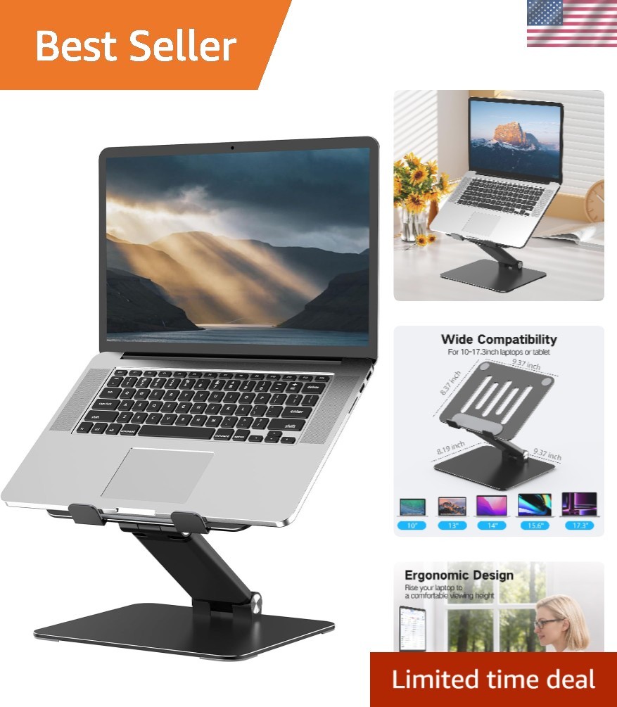 Sturdy Metal Laptop Stand - Adjustable and Lightweight for Comfort & Portability