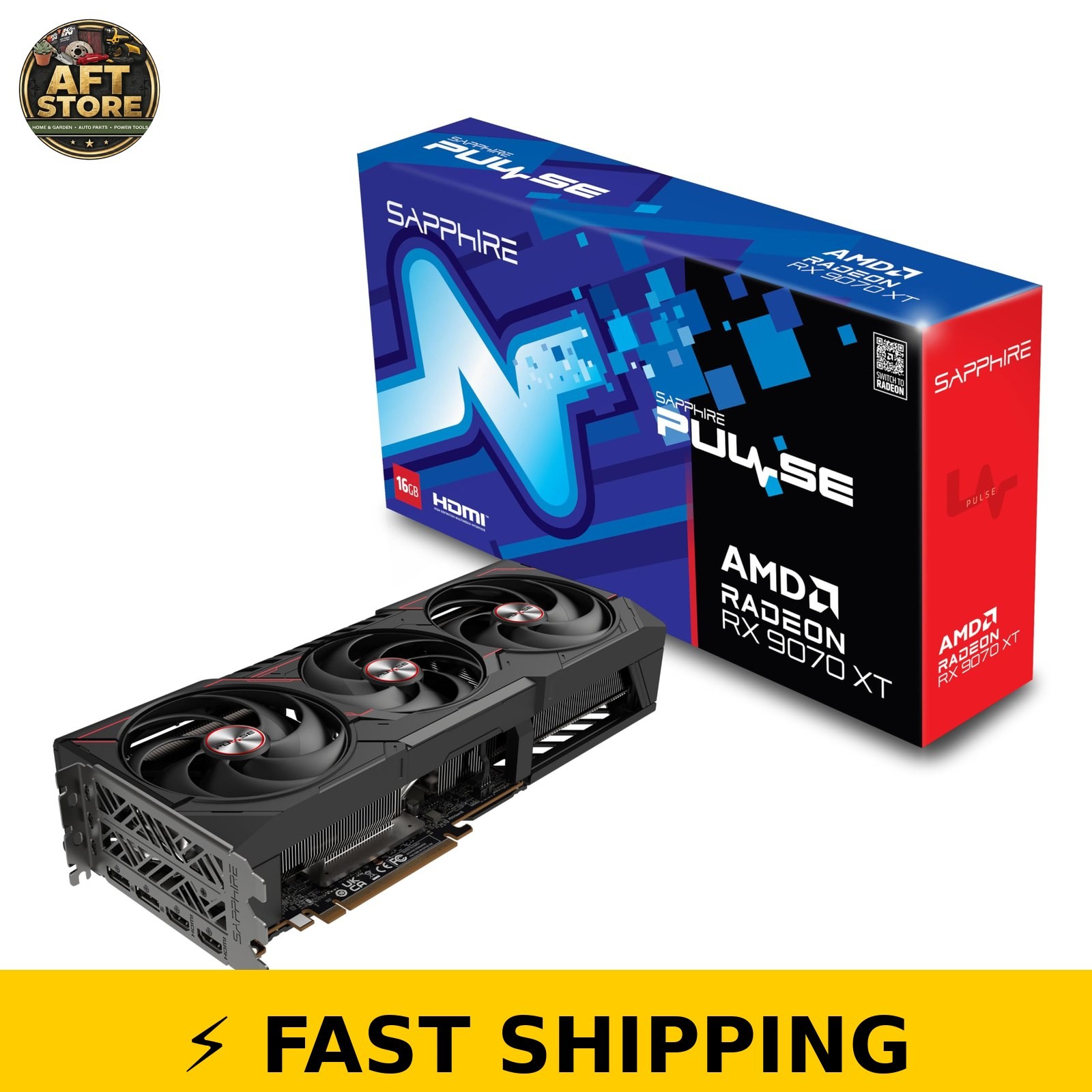 Sapphire 11348-03-20G Pulse RX 9070 XT 16GB GDDR6 Graphics Card