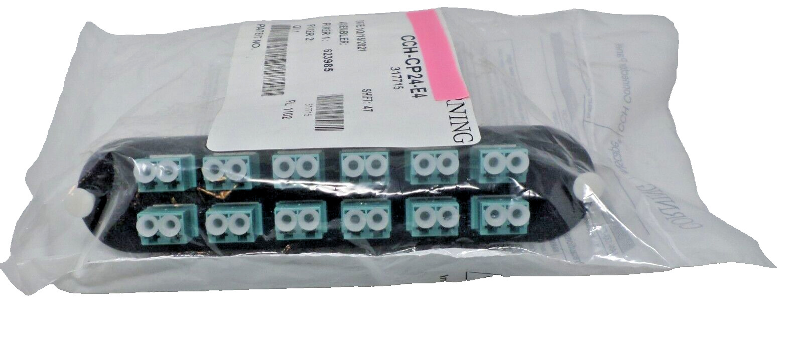 Corning CCH-CP24-E4 Closet Connector Housing (CCH) Panel, LC Adapters  Duplex