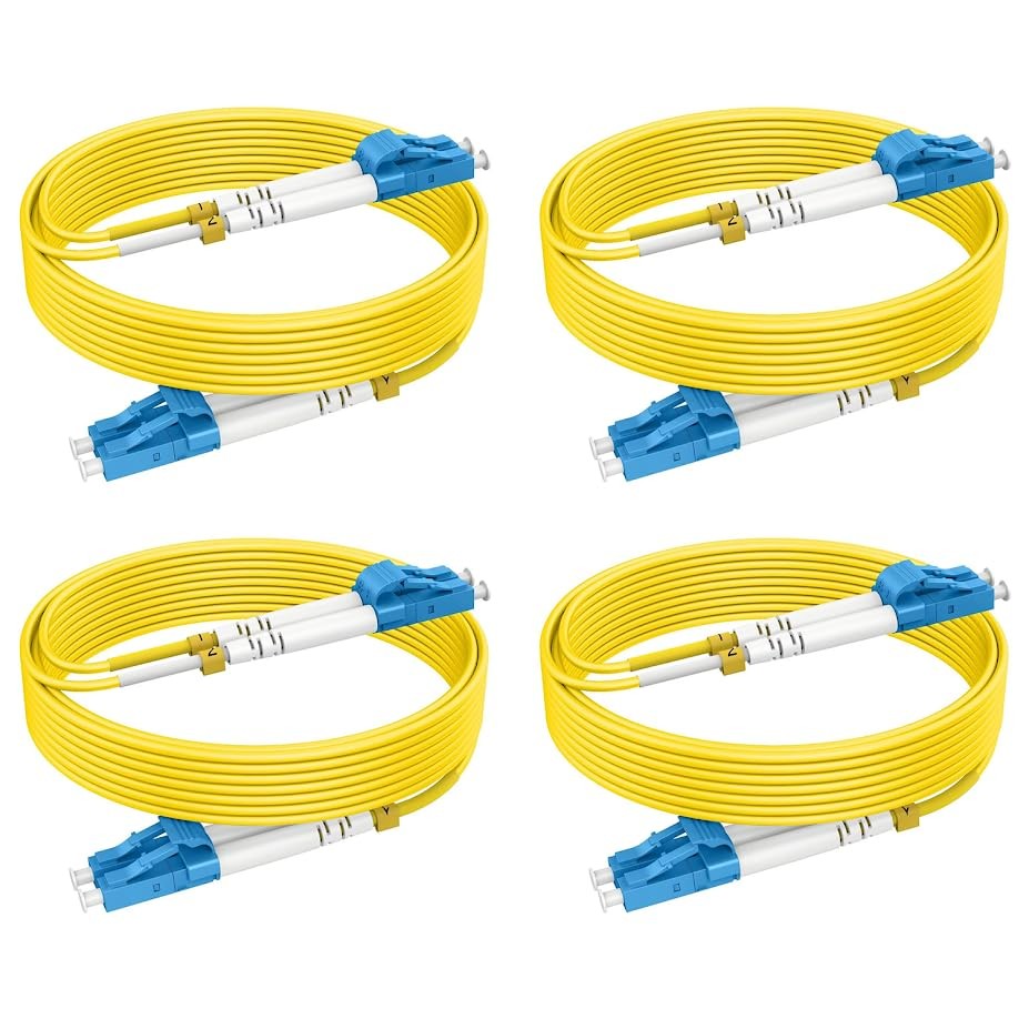 4 Pack OS2 LC To LC Single Mode Fiber Patch Cables 10ft/3m 10G SMF LSZH Duplex