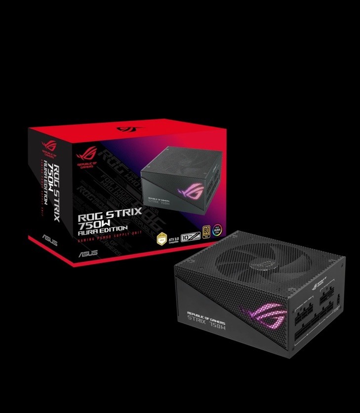 ASUS ROG Strix 750W Gold Aura Edition Fully Modular ATX Power Supply, 80+ Gol...