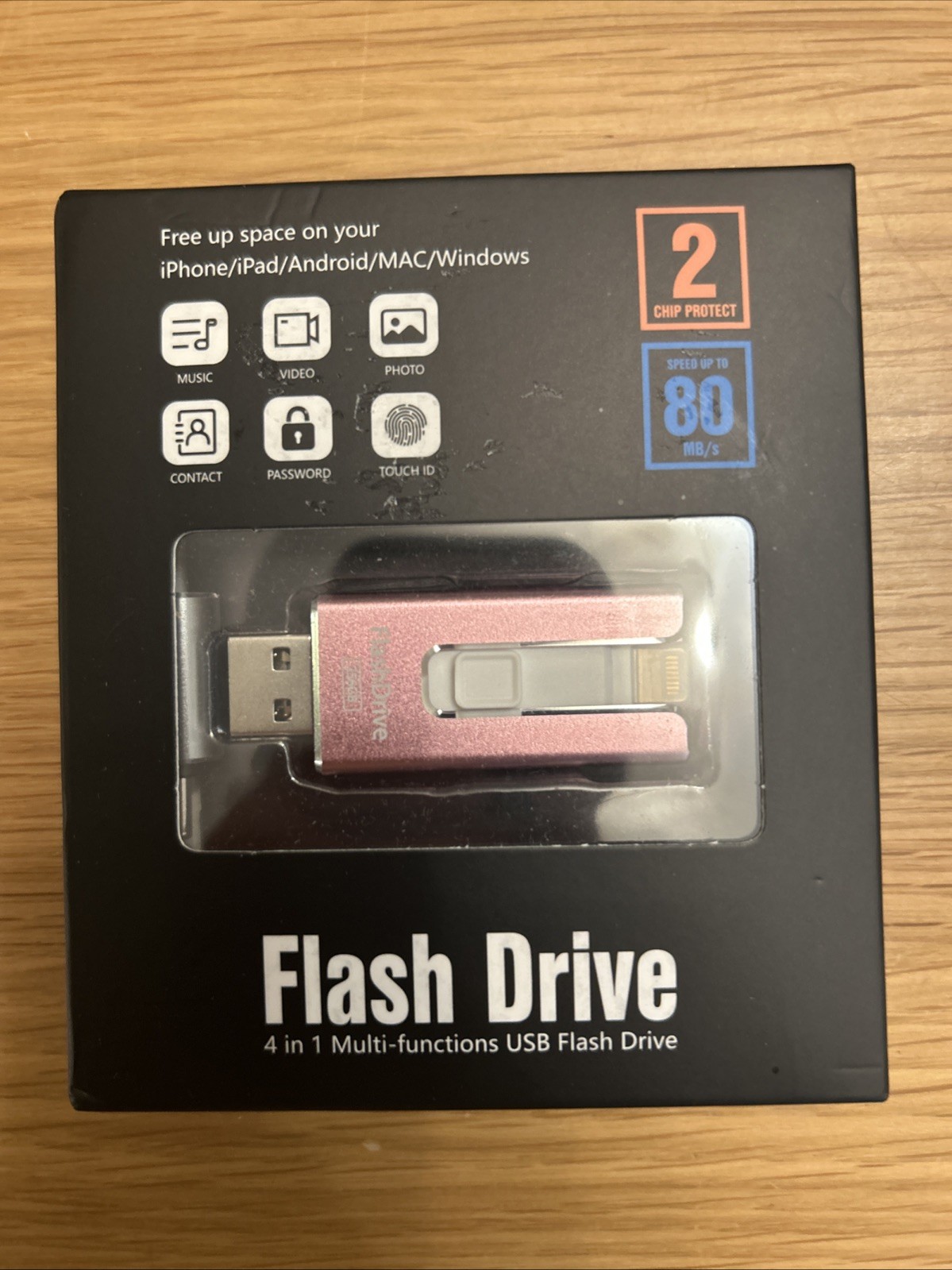 4 in 1 Multi-Function USB Flash Drive USB-C/Lightning Pink 256GB