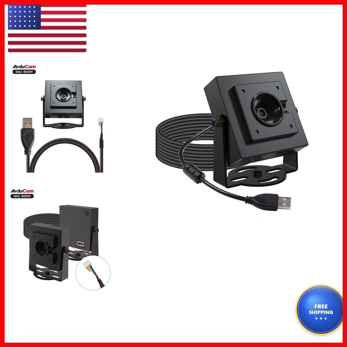 Arducam High Speed USB Camera Module B0559 1080P/100fps 720P/180fps Autofocus