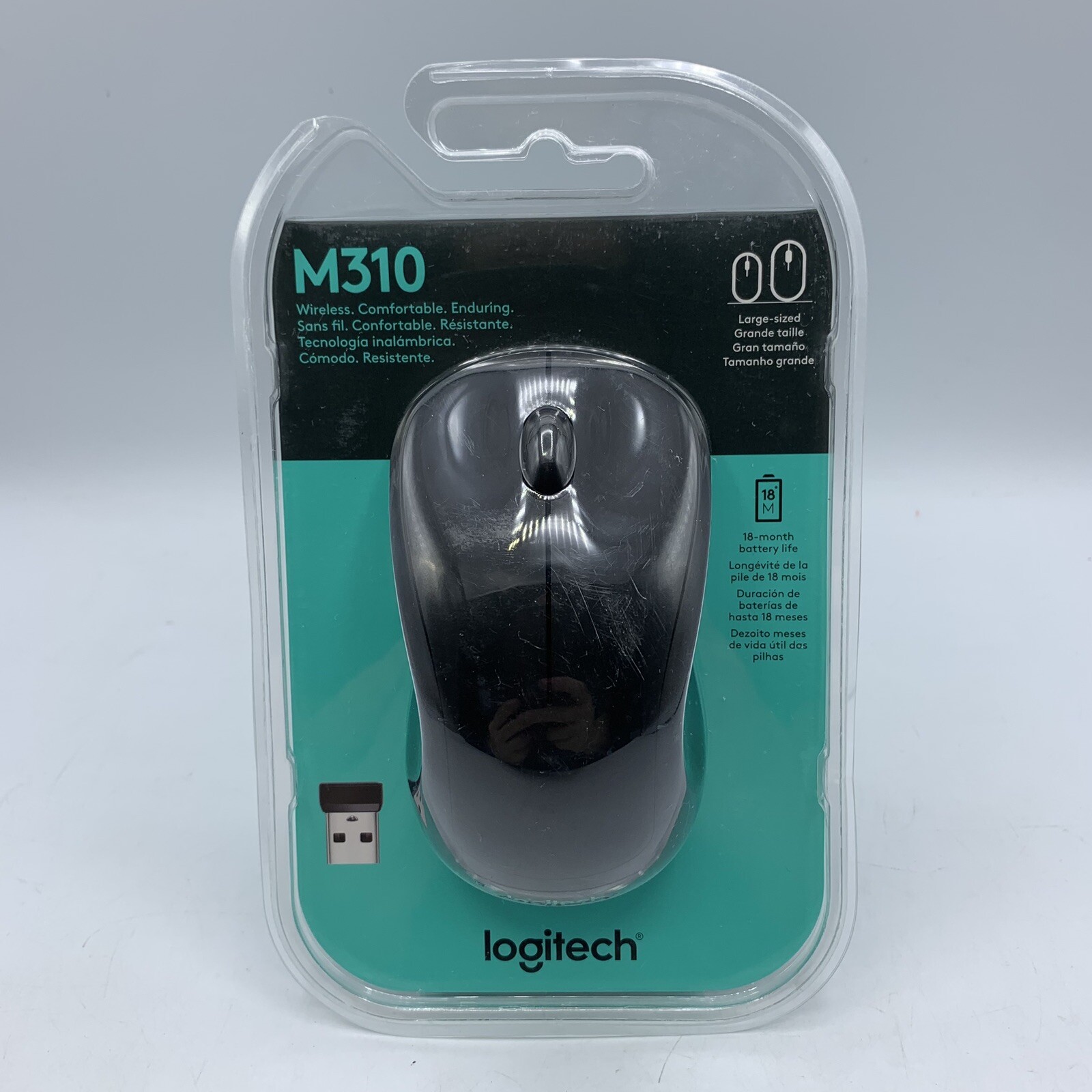 Logitech - M310 Wireless Optical Ambidextrous Mouse - Black - Brand New SEALED