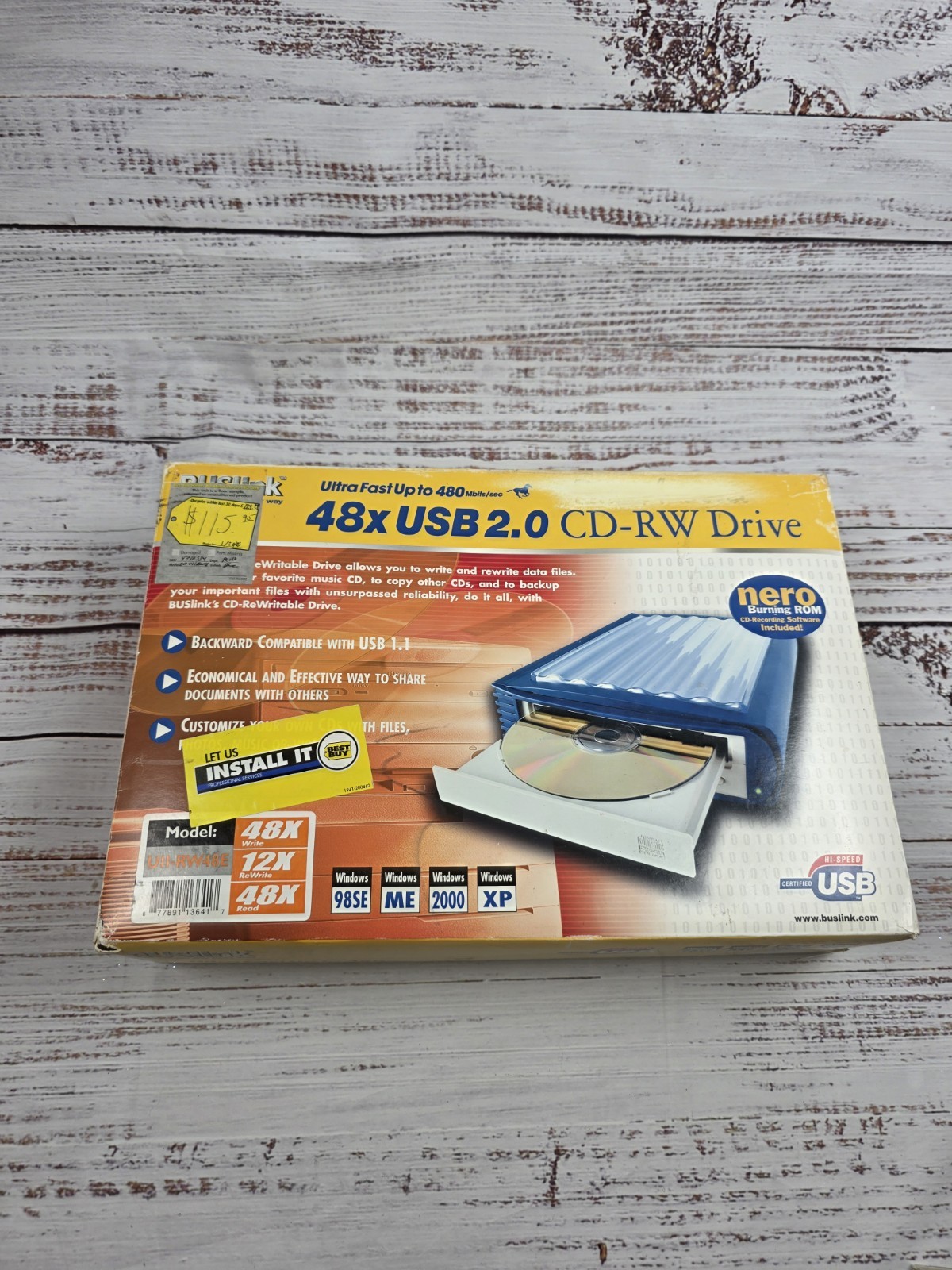 BUSlink 48x USB 2.0 CD-RW Drive Model UII-RW48E Rewritable New Open Box