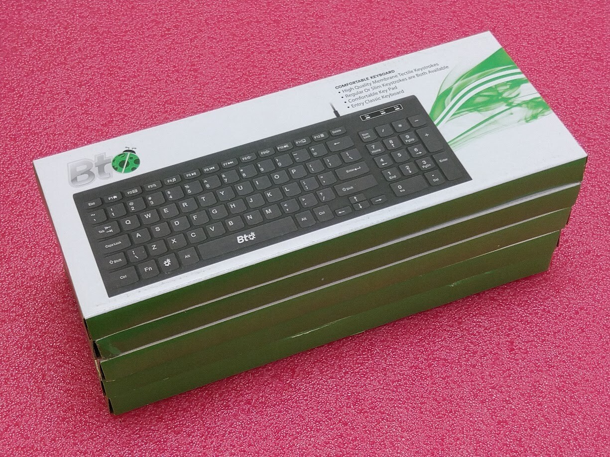 Bt Black Standard Keyboard - Wired USB - Full Size 102 Key -Brand New - Lot of 5