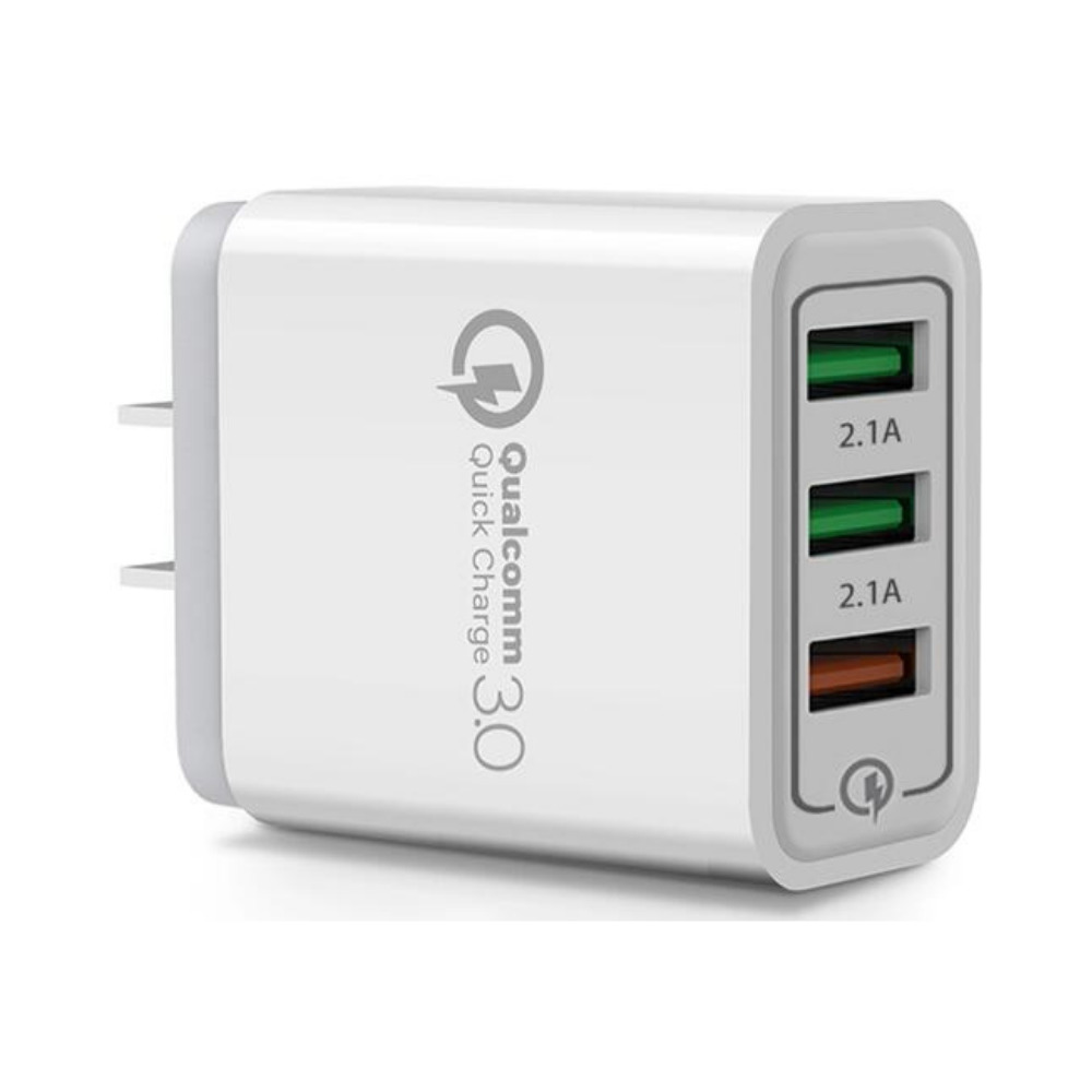 3 Port Fast Quick Charging QC 3.0 USB Hub Wall Charger Block Power Adapter Plug