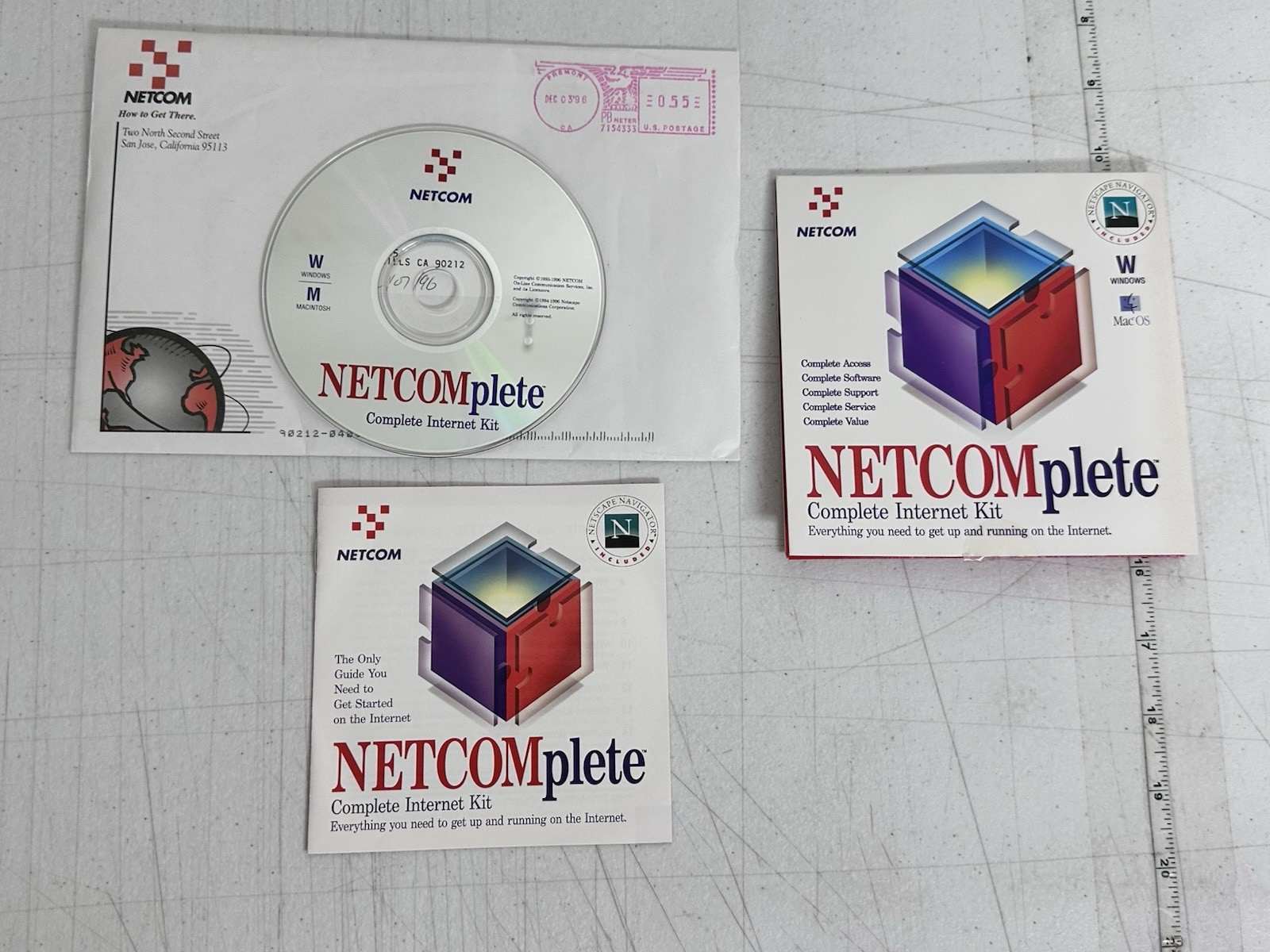 Vtg 1996 NETCOMplete Internet Kit CD-ROM Windows Mac w/Original Mailer NOS ISP