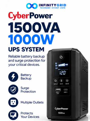 NEW CyberPower CP1500PFCLCD 1500VA 1000W PFC Sinewave UPS Battery Backup LCD