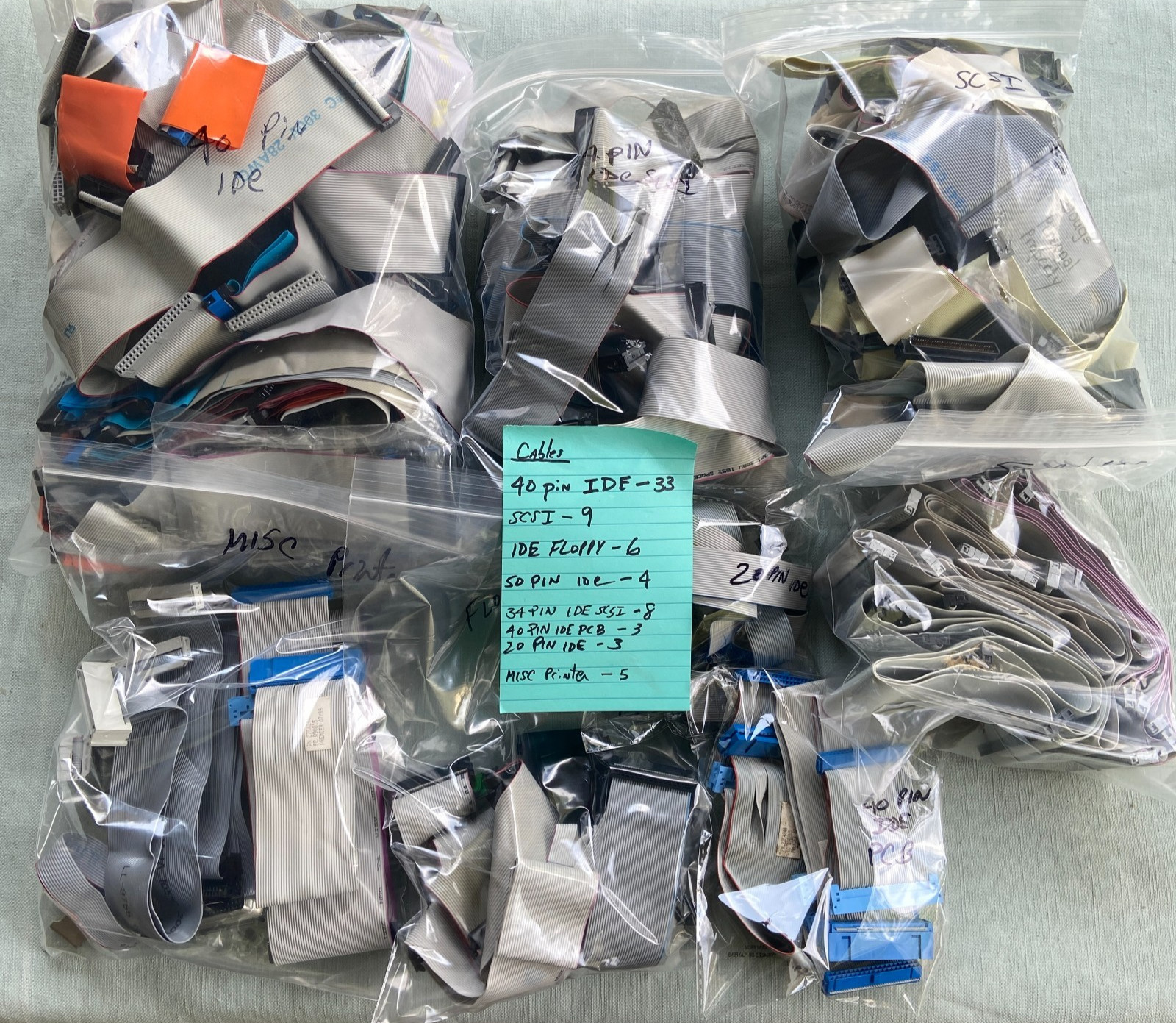 IDE Ribbon Cable Mixed Lot 70+ HDD Floppy SCSI Printer CD 40 50 34 20 Pin Parall