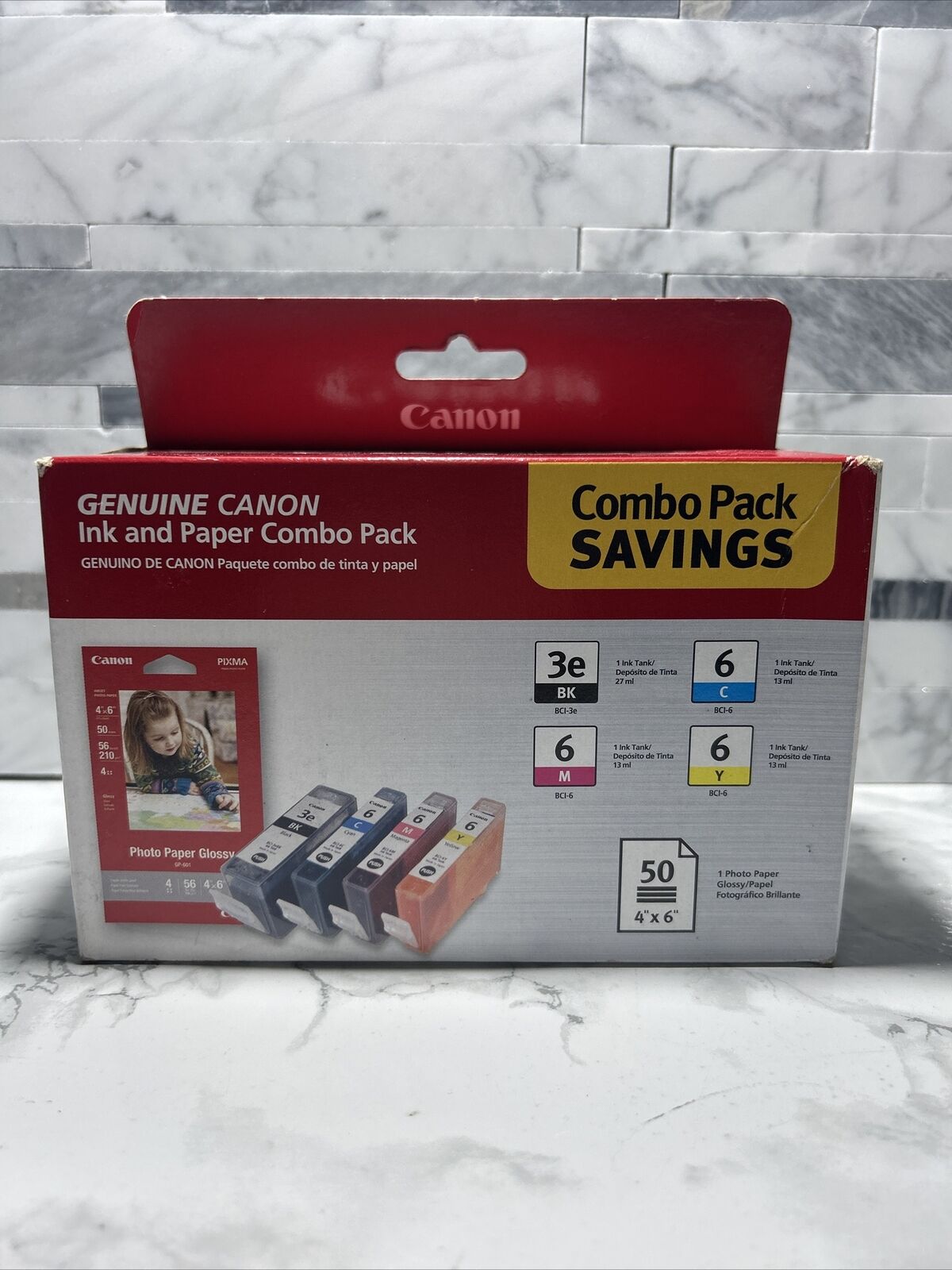 Canon BCI-3e6 Ink Combo Pack with Photo Paper Glossy
