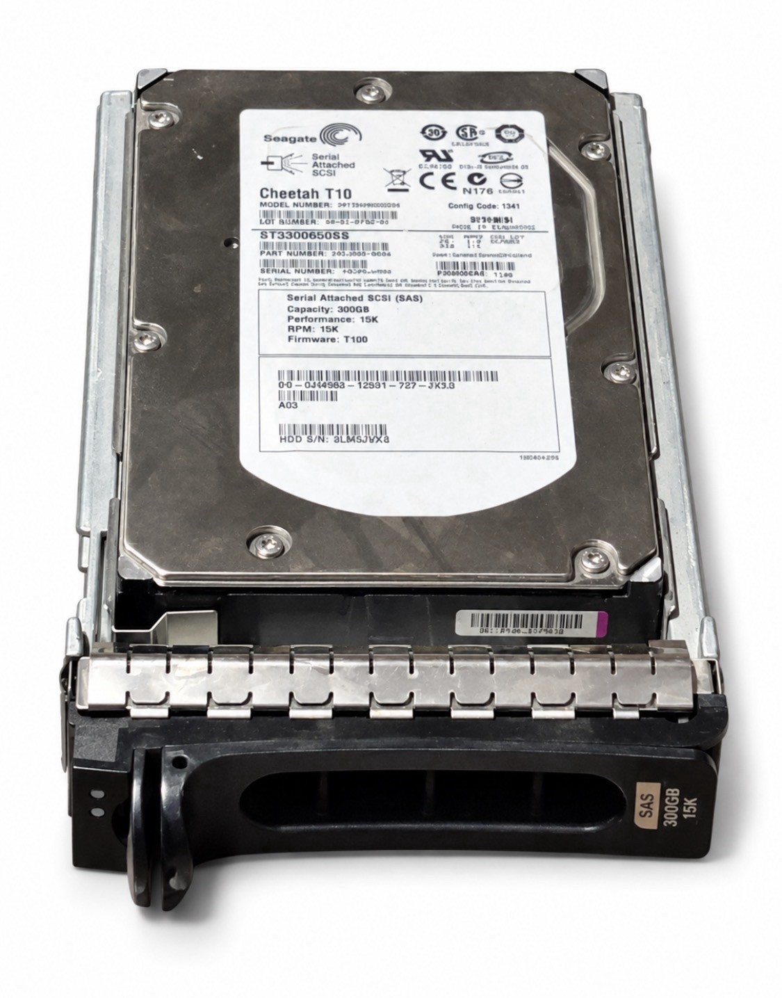 300GB Seagate Cheetah T10 ST3300555SS 10K SAS with Dell Caddy / Dell 0JW552