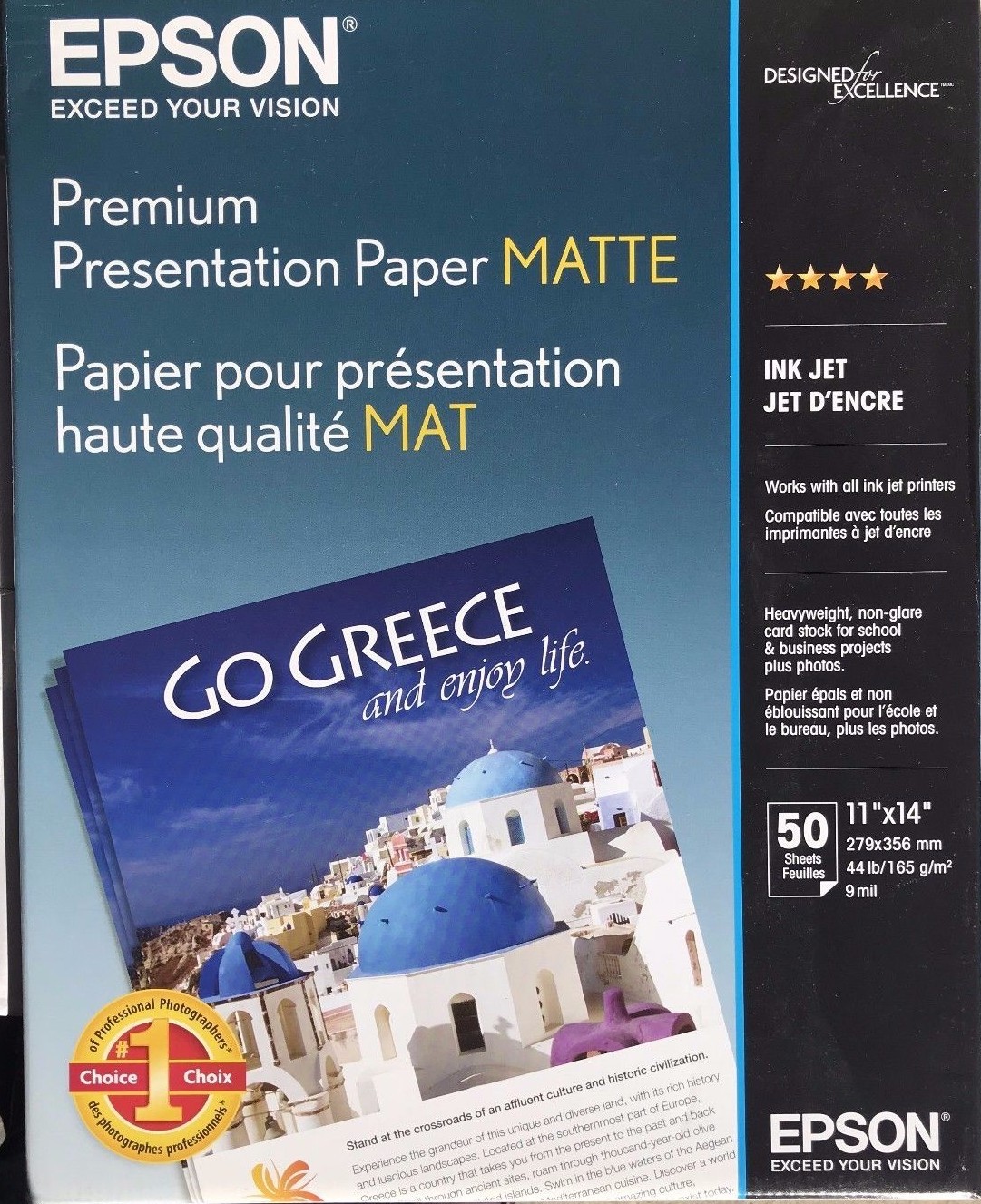 Epson - S041468 - Premium Matte Presentation Paper, 45 lbs., 11 x 14, 50 Sheets