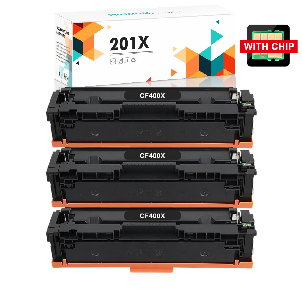 3PK CF400X Toner Compatible With HP 201X Laserjet Pro MFP M277c6 M277dw Printer