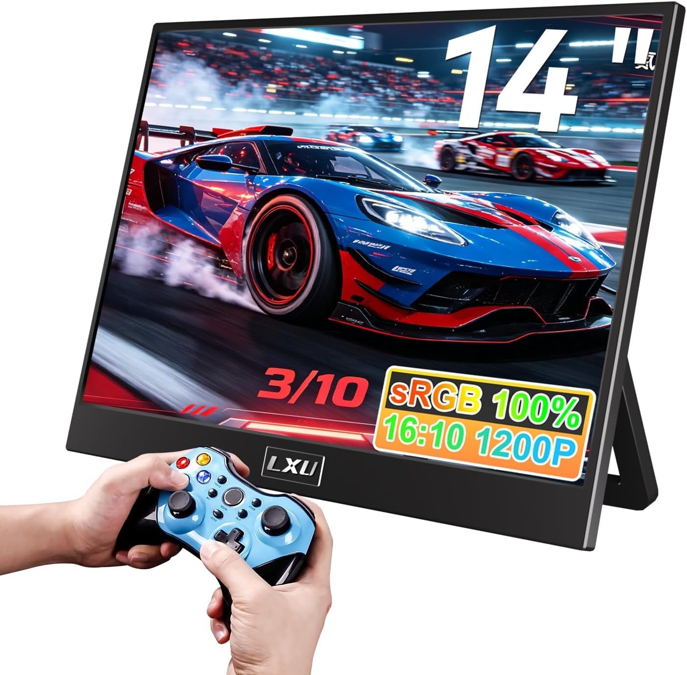 LXU S2 Portable Monitor 14 in 1920x1200 IPS 60Hz USB-C HDMI HDR 100% sRGB Black