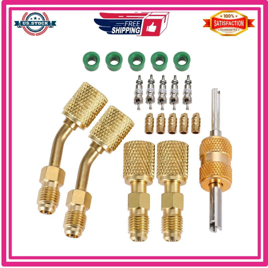 R410a Adapter for Mini Split System, 5/16 Female 1/4 Male Flare Adapter