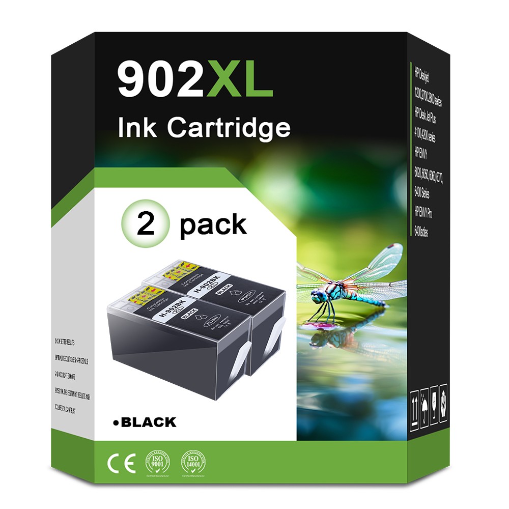 2PACK 902XL Black ink Cartridge for HP 902 XL Officejet 6951 6958 6962 6979 6975