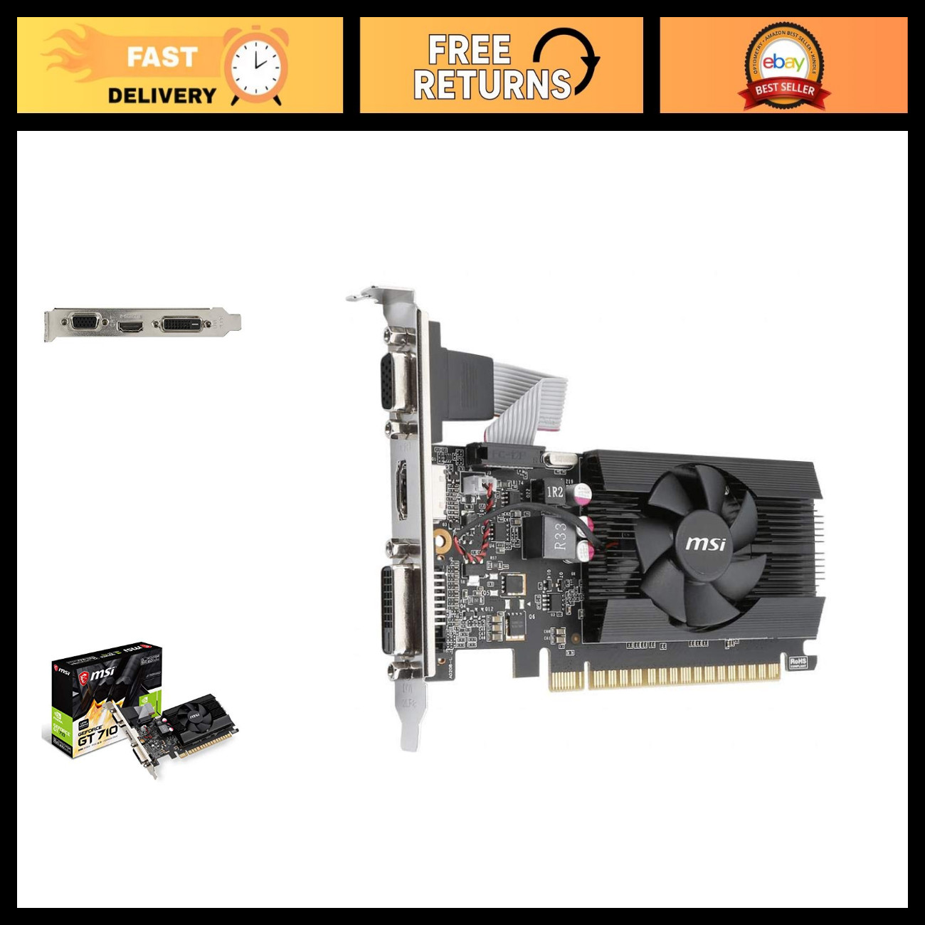 2GB Low Profile Graphics Card for Gaming - HDMI/VGA/DVI, DirectX 12, OpenGL 4.5