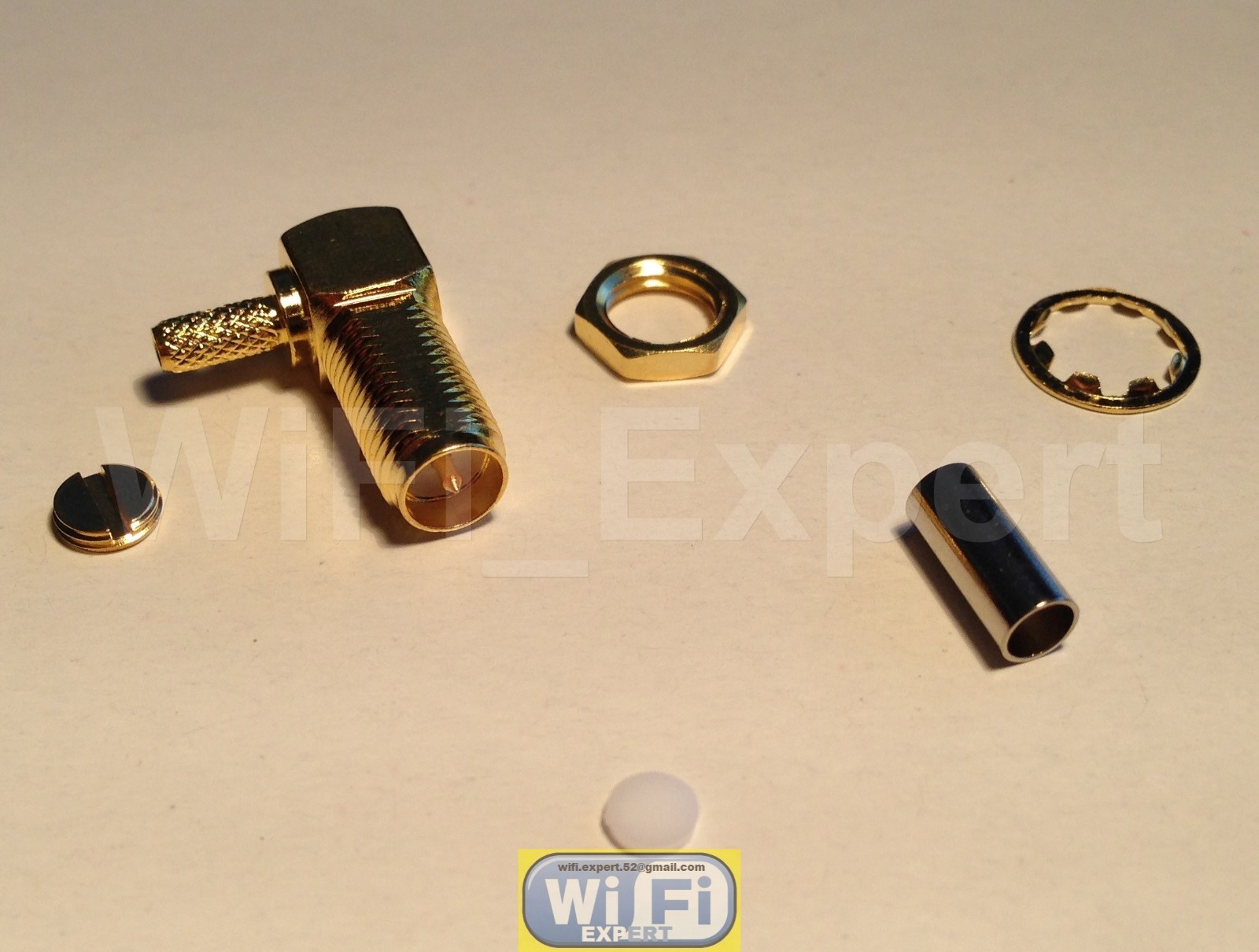 1 x RP-SMA Female plug right angle crimp RG174 RG179 RG316 RG188 cable connector