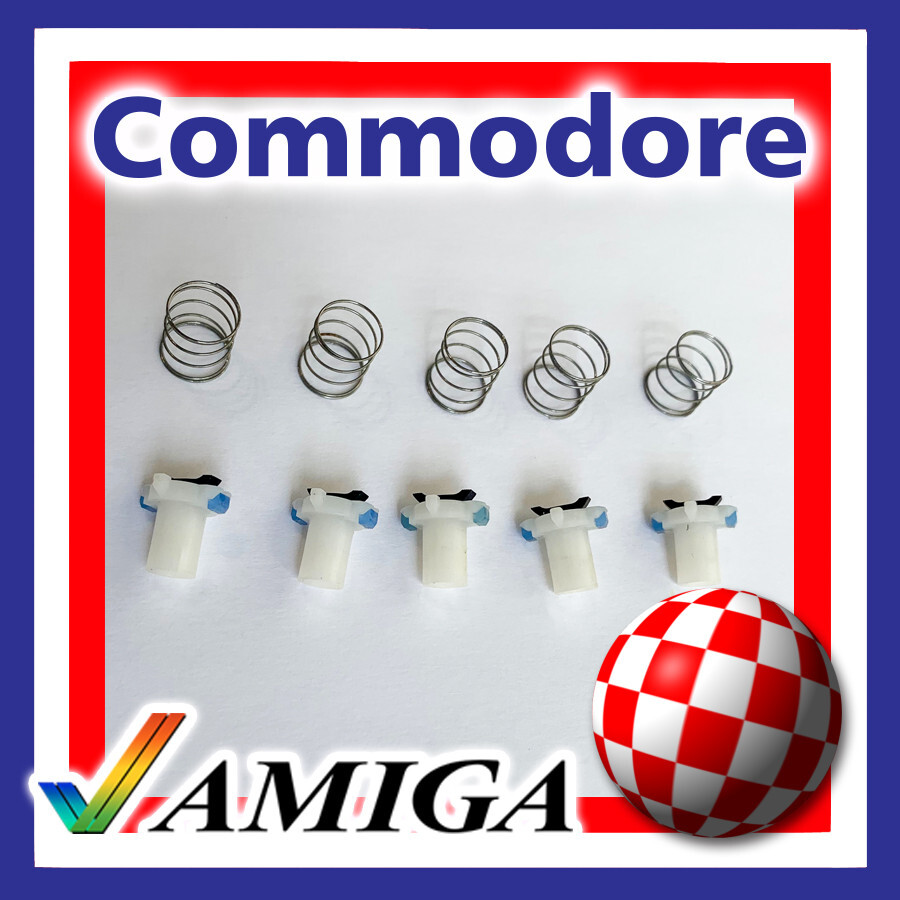 5 PCS COMMODORE AMIGA A500 KEYBOARD REPLACEMENT WHITE PLUNGERS with SPRINGS