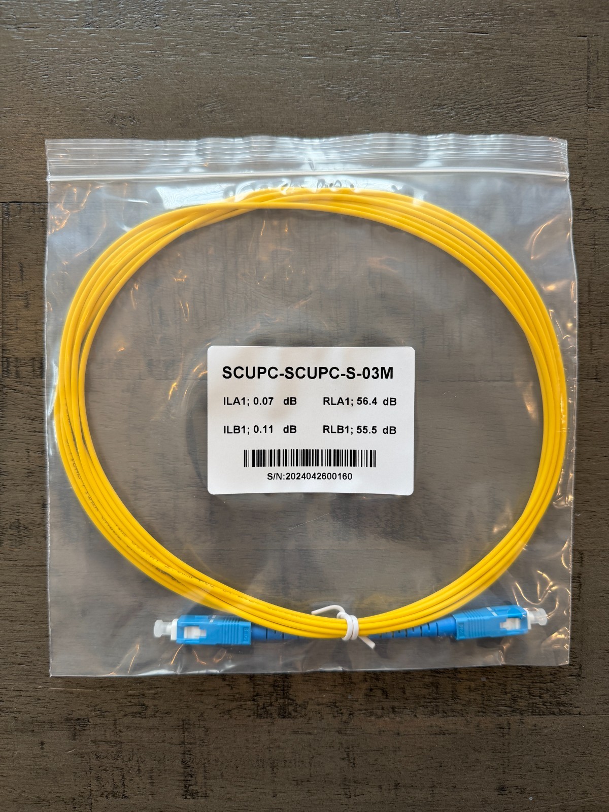 Fiber optic Singlemode cable SCUPC to SCUPC Duplex 3meters MIN order 5