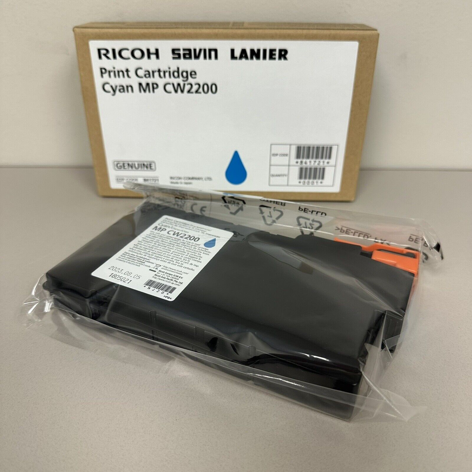 Genuine Ricoh MP CW2200 Cyan Ink Cartridge 841721