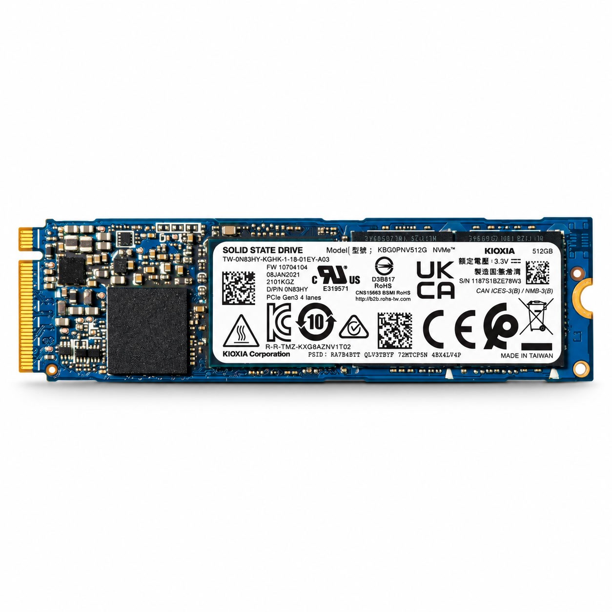 Kioxia KXG60 512GB 2280 M.2 PCIe Gen3x4 NVMe SSD