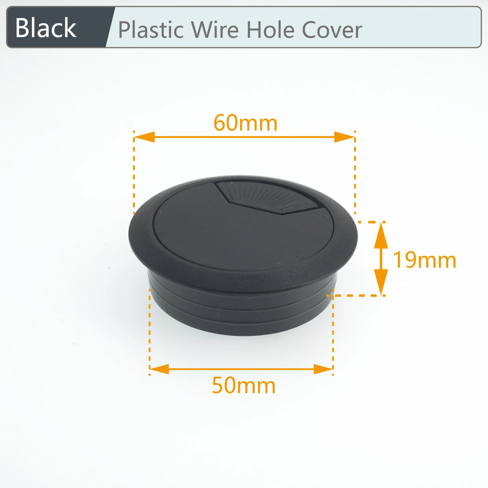 Plastic Wire Hole Cover Outlet Port Table Computer PC Desk round Cable Grommet L
