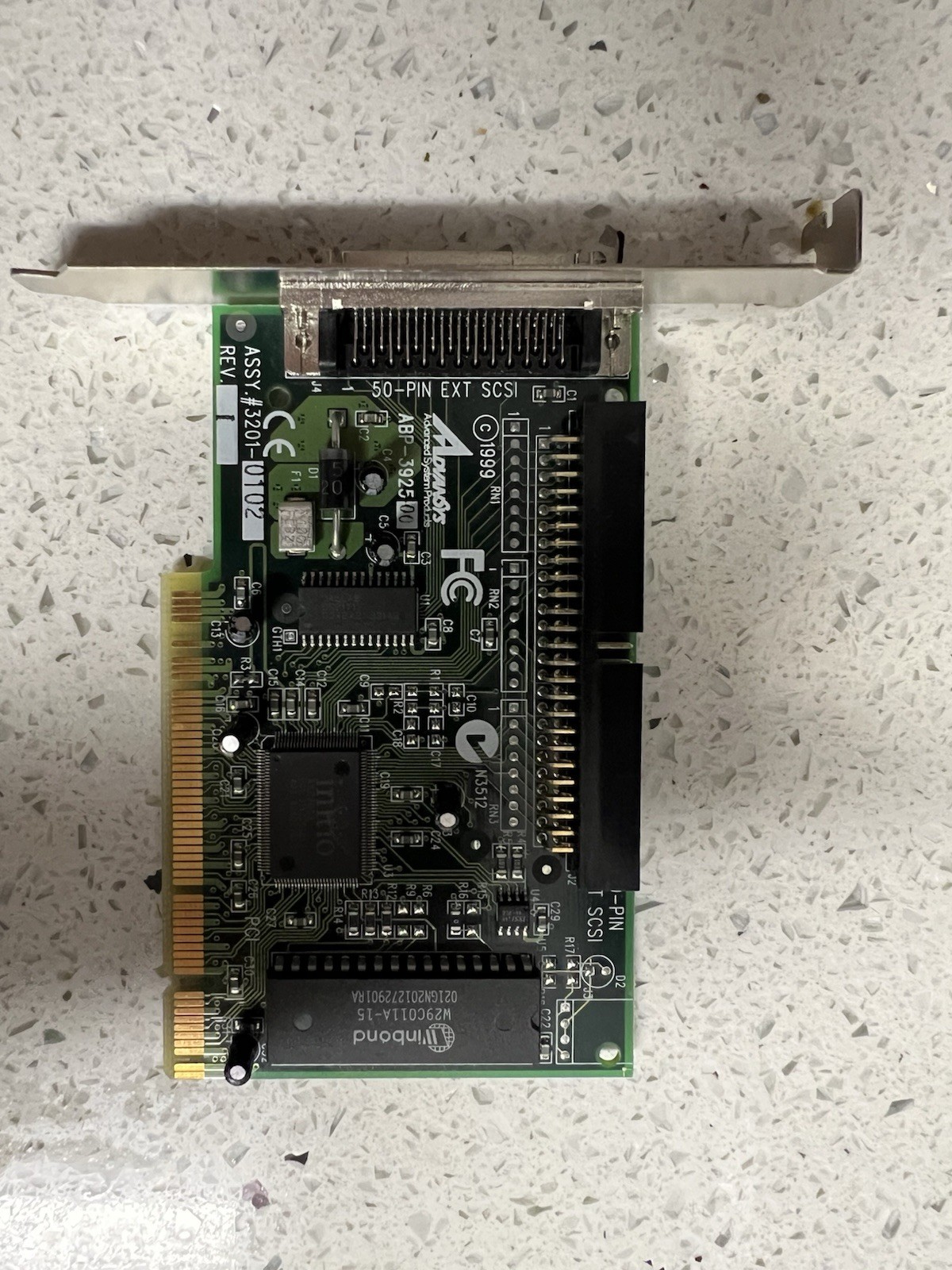Adaptec ABP-3925-00 PCI 50-Pin External SCSI Adapter Card Vintage