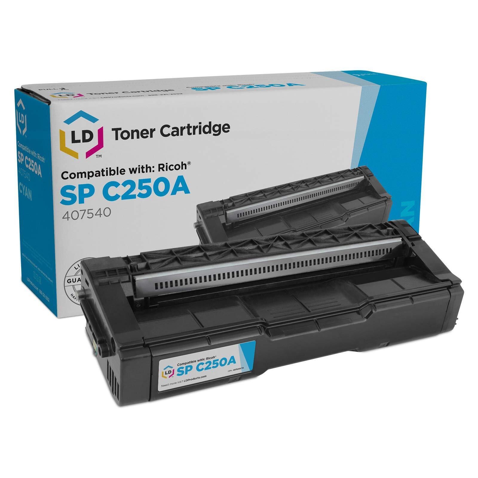 LD Compatible Toner Cartridge Replacement for Ricoh SP C250 407540 (Cyan)