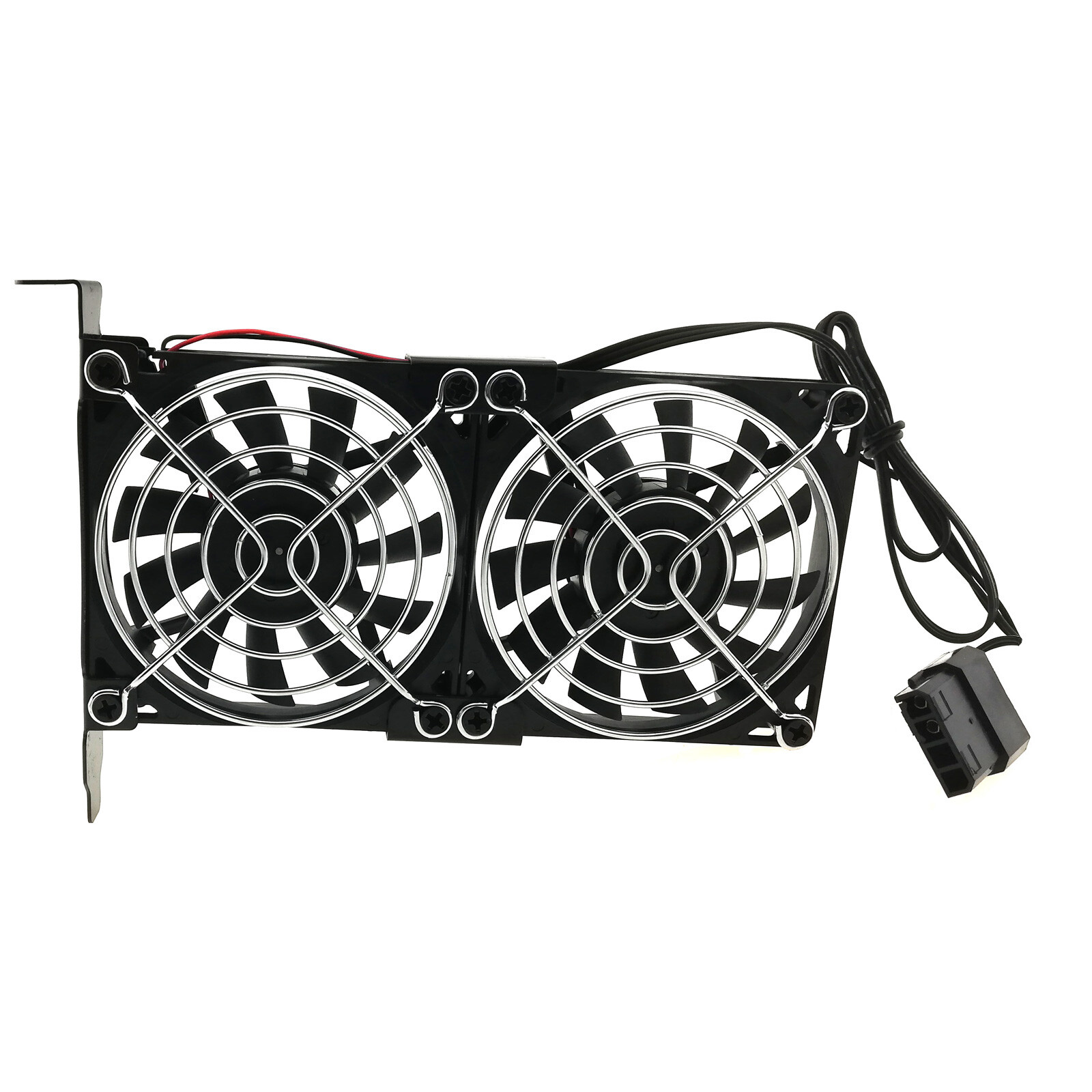 PCIe Cooler Dual 80mm Fan 3500rpm PC GPU Cooling Slim ATX Bracket 3/4pin Power