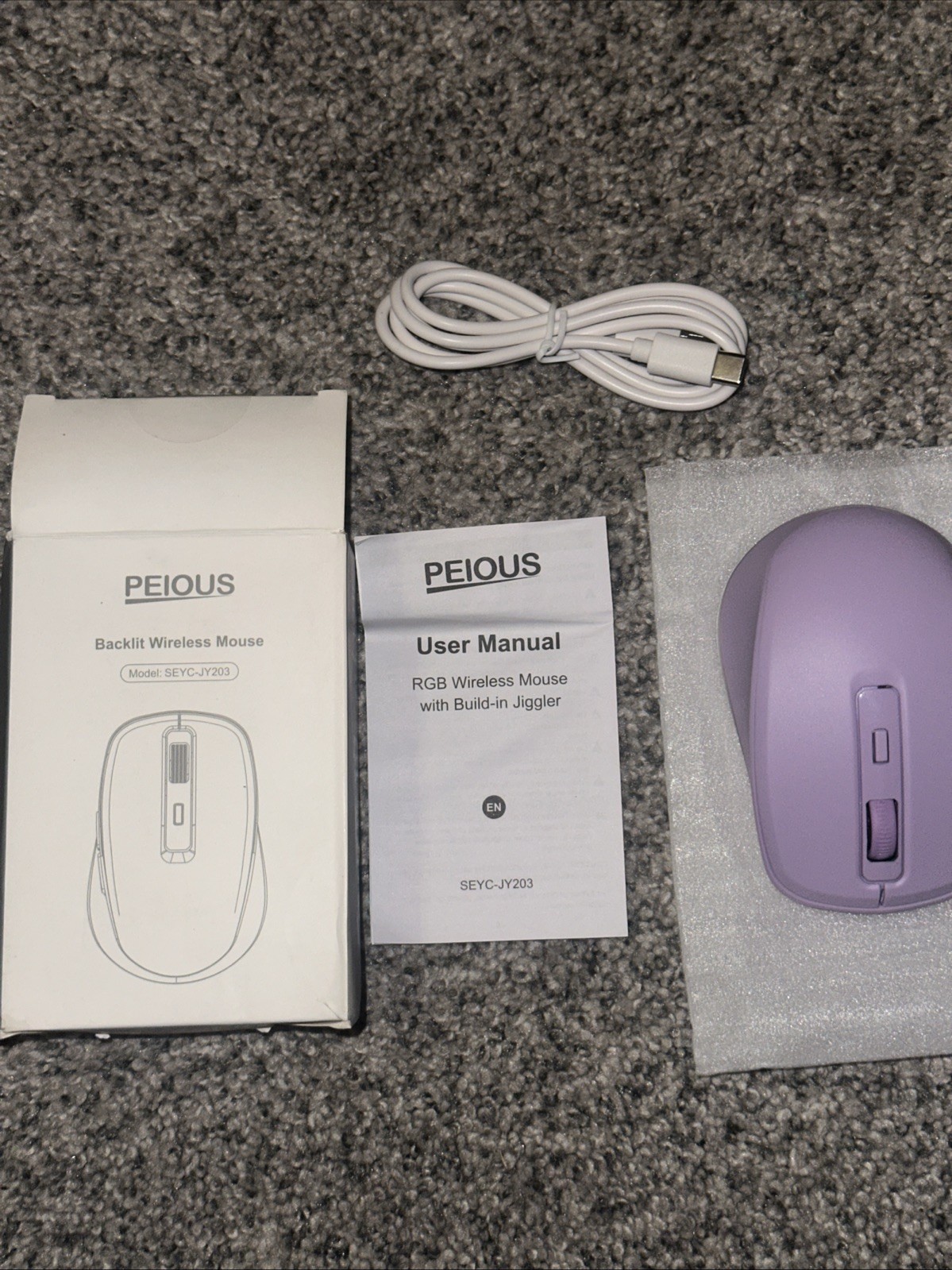 Peious Backlit Wireless Mouse Lylac Purple SEYC-JY203