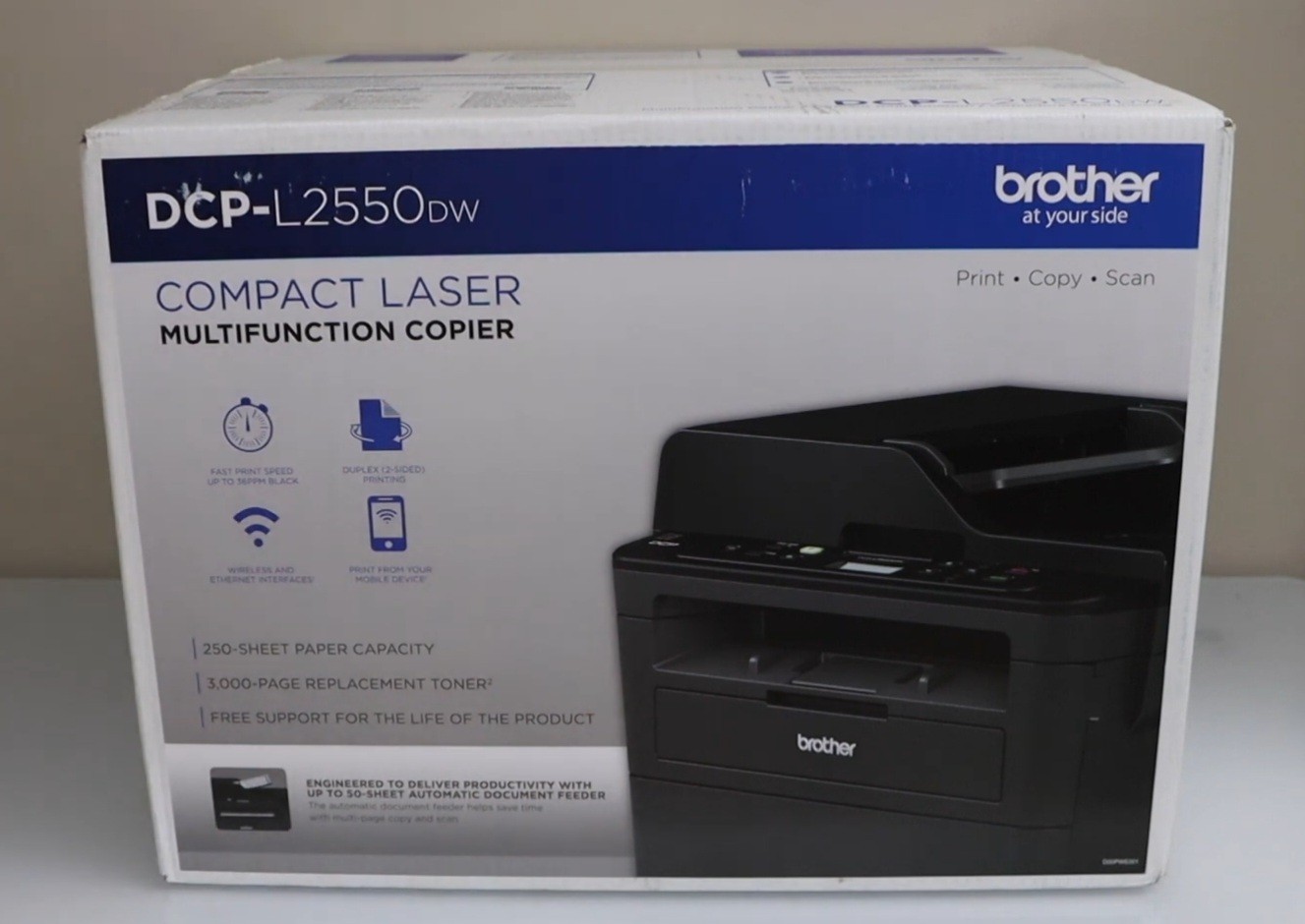 Brother DCP-L2550DW Compact Monochrome Laser Printer, Multifunction