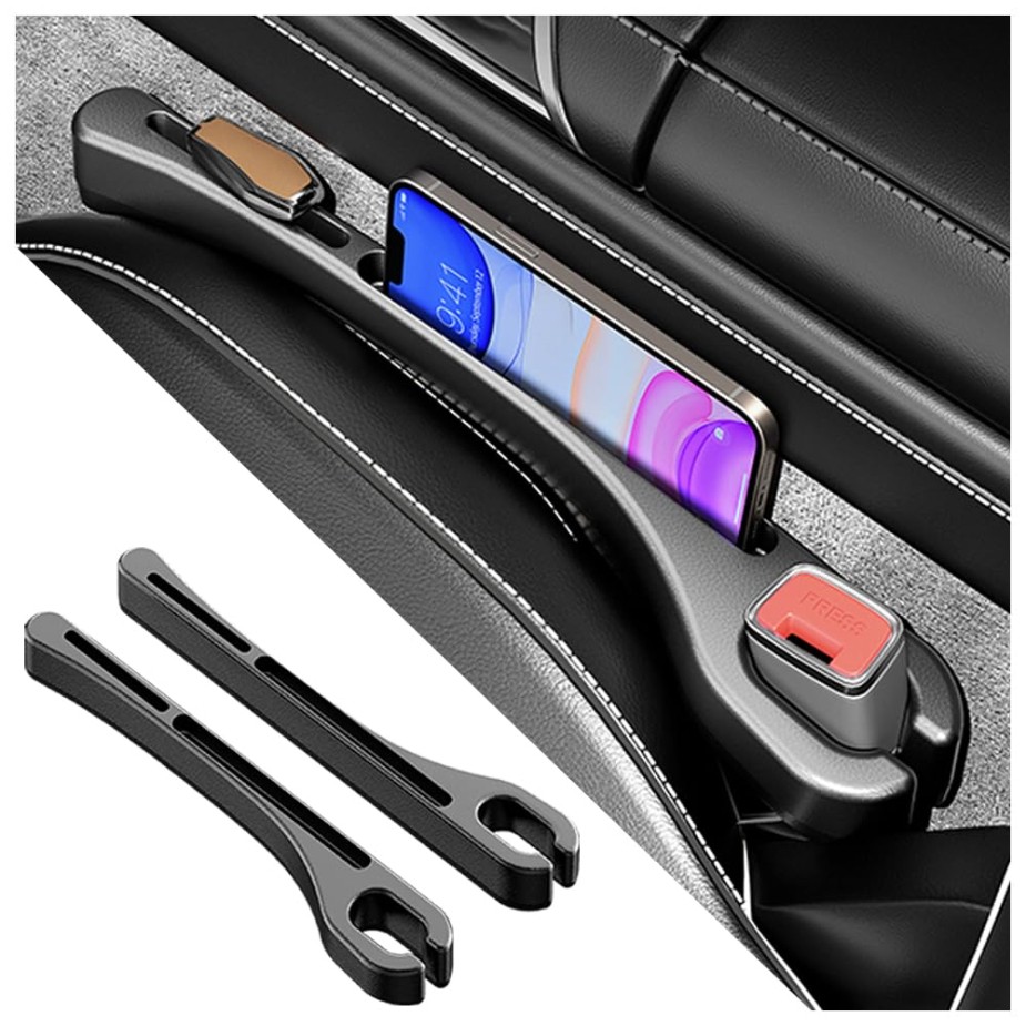 Stacool [2026 Upgrade] 2PCS Car Seat Gap Filler with Phone Holder,Multi-Function