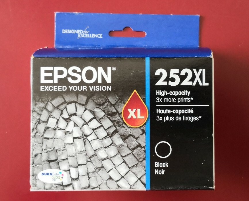 10-2020 NIB GENUINE Epson 252XL Black Ink Cartridge WF 3620 3640 7110 7610 7620