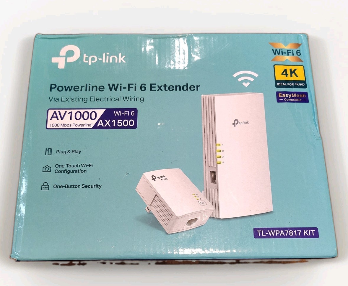 tp-link AV1000 Gigabit Powerline & AX1500 WiFi 6 Starter Kit TL-WPA7817 KIT New