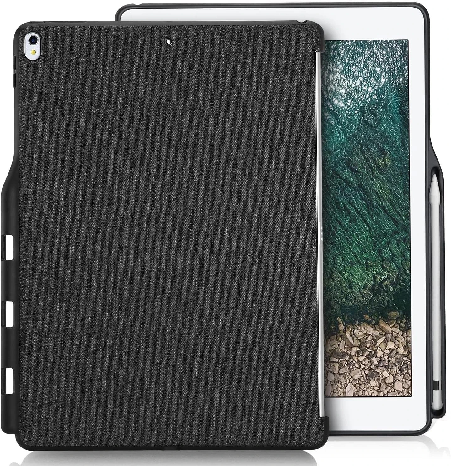New ProCase iPad Case Black 12.9 Pro back cover Apple pencil holder from Japan