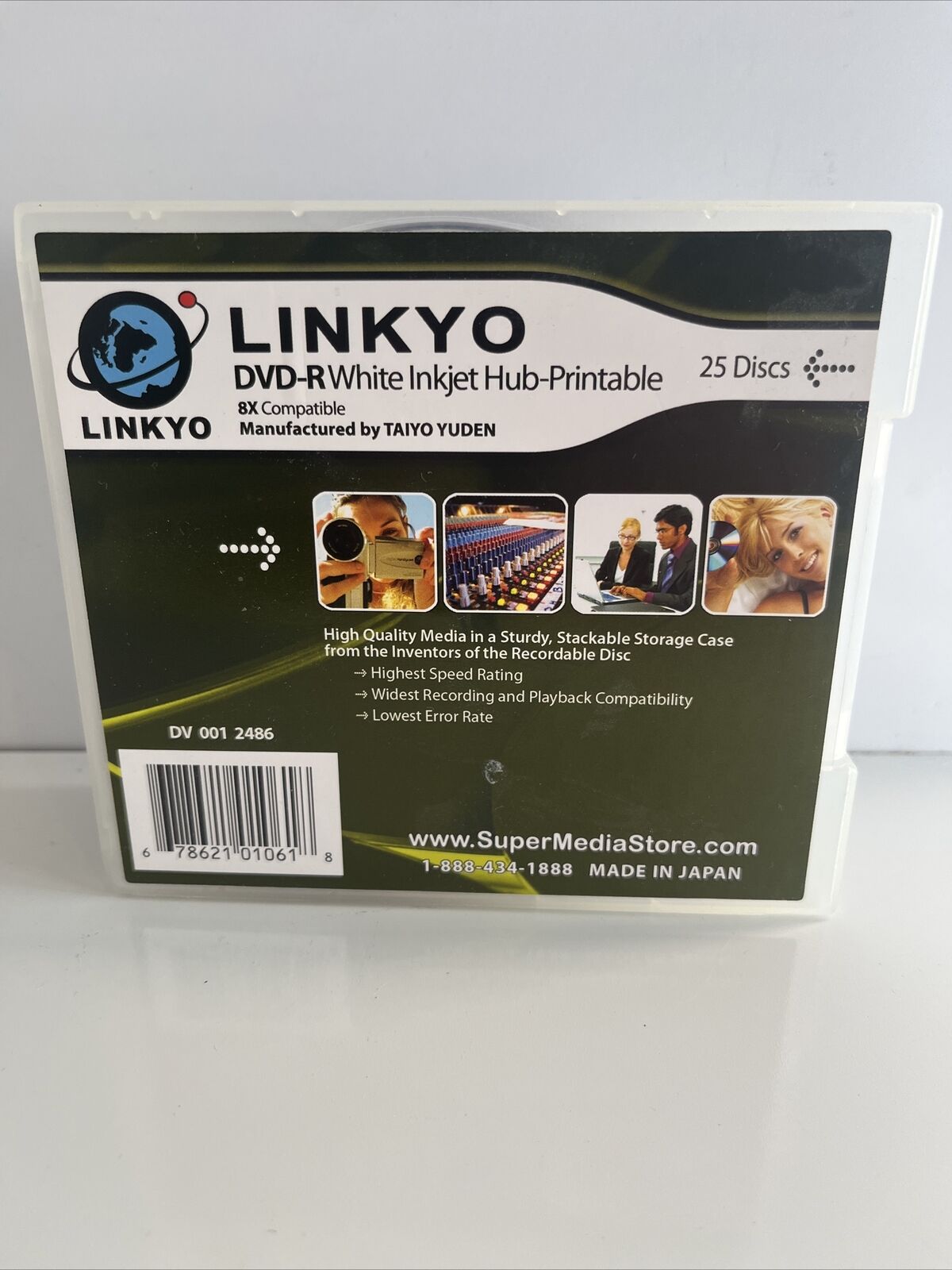 LINKYO DVD-R White Inkjet Hub-Printable 8X Compatible 25 disks